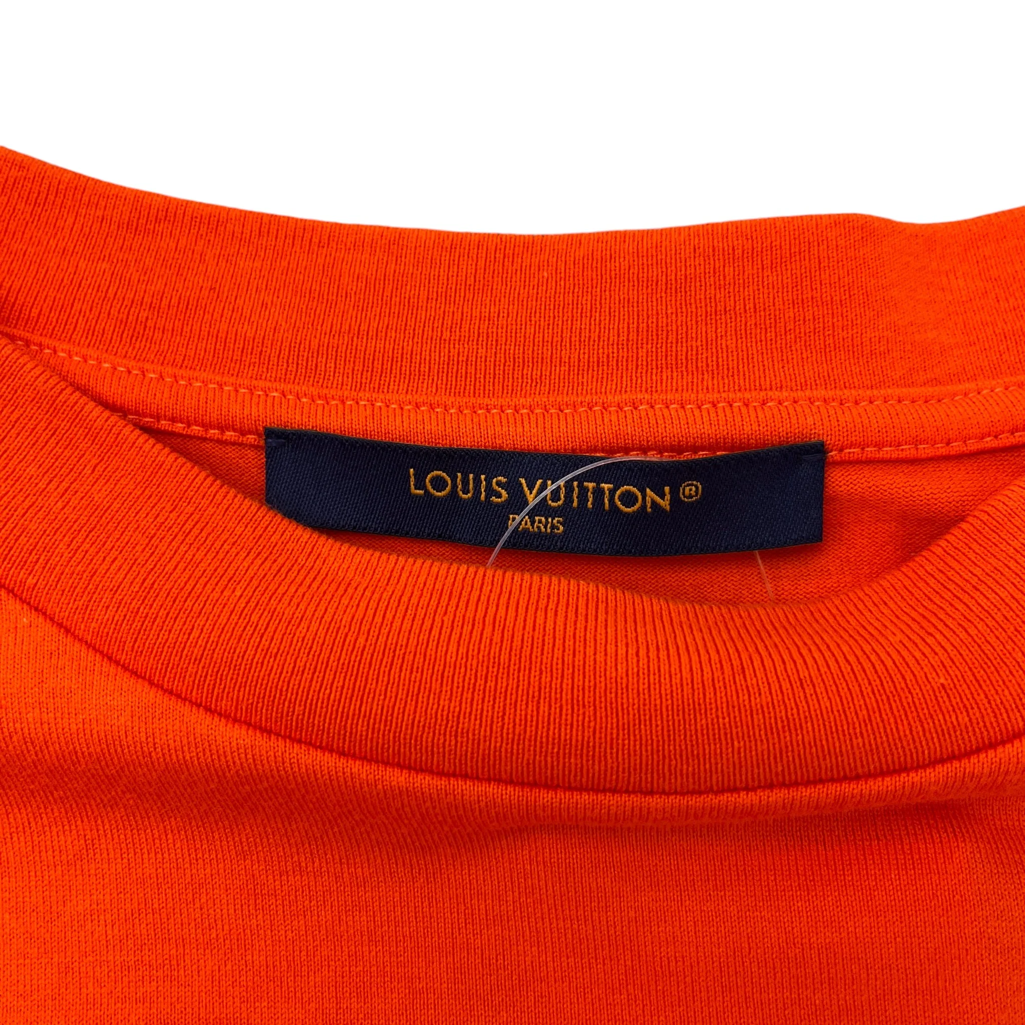 Men's Wave Logo T-Shirt Orange Size XL - Image 5