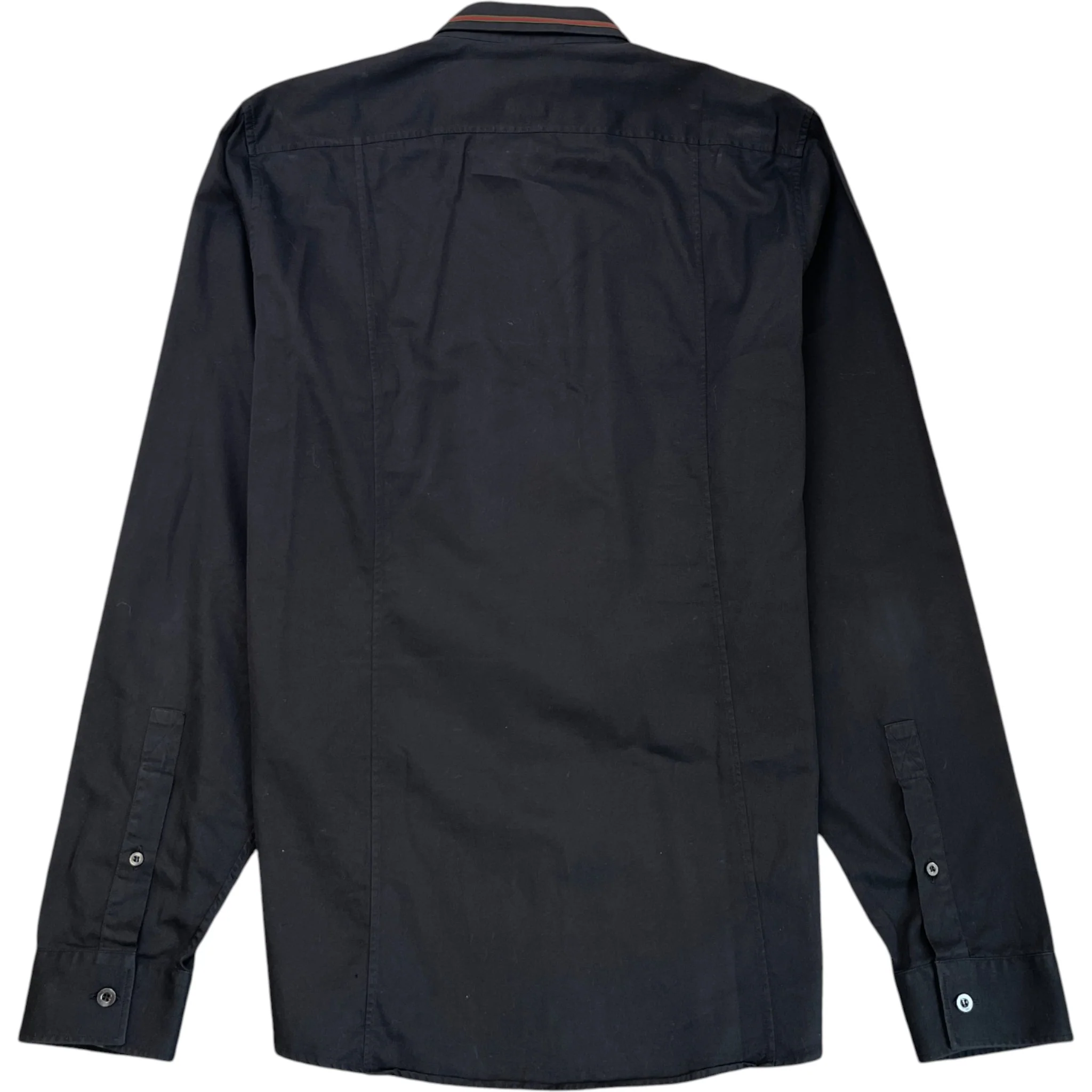 Men's Web Collar Polo Shirt Black Size L - Image 2