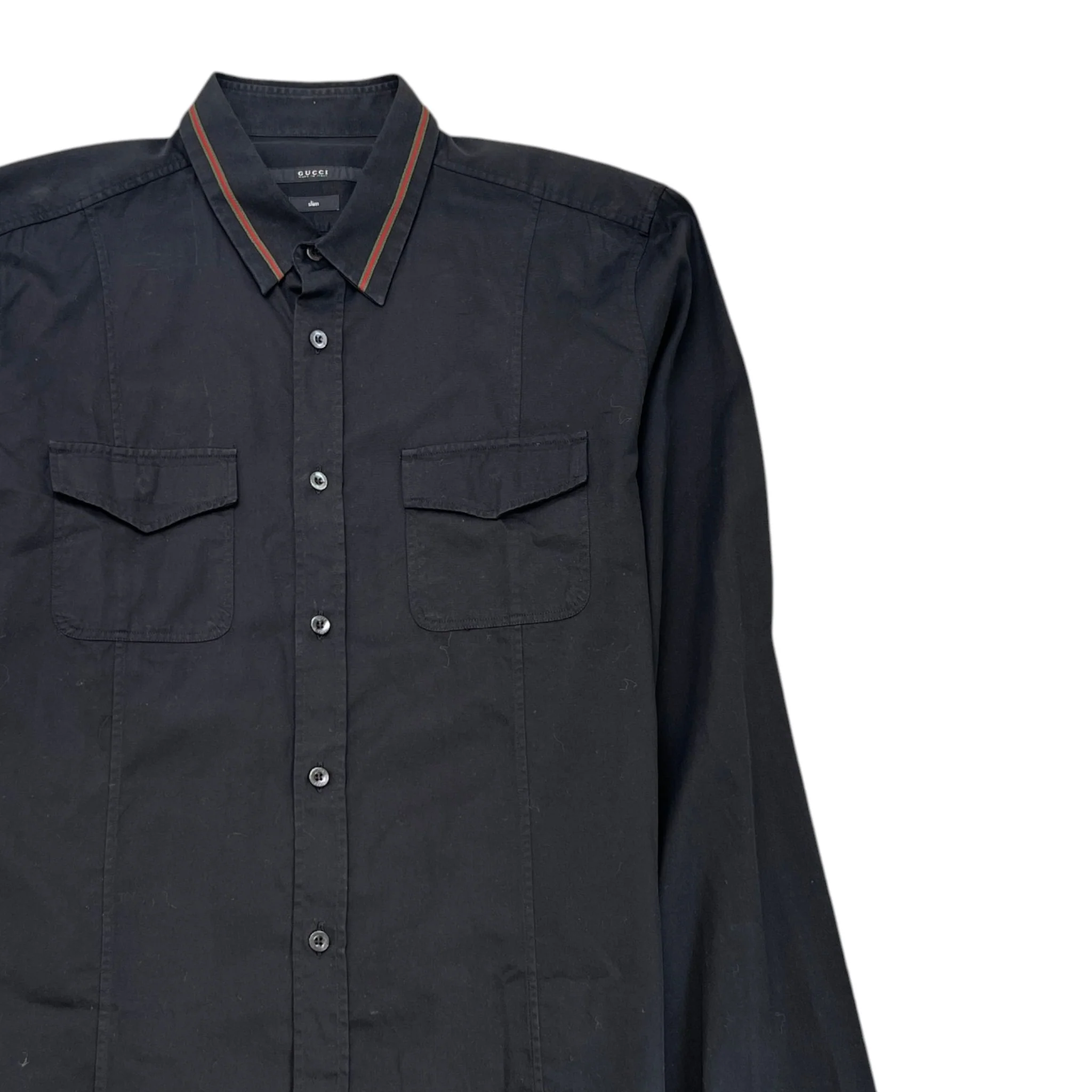Men's Web Collar Polo Shirt Black Size L - Image 3