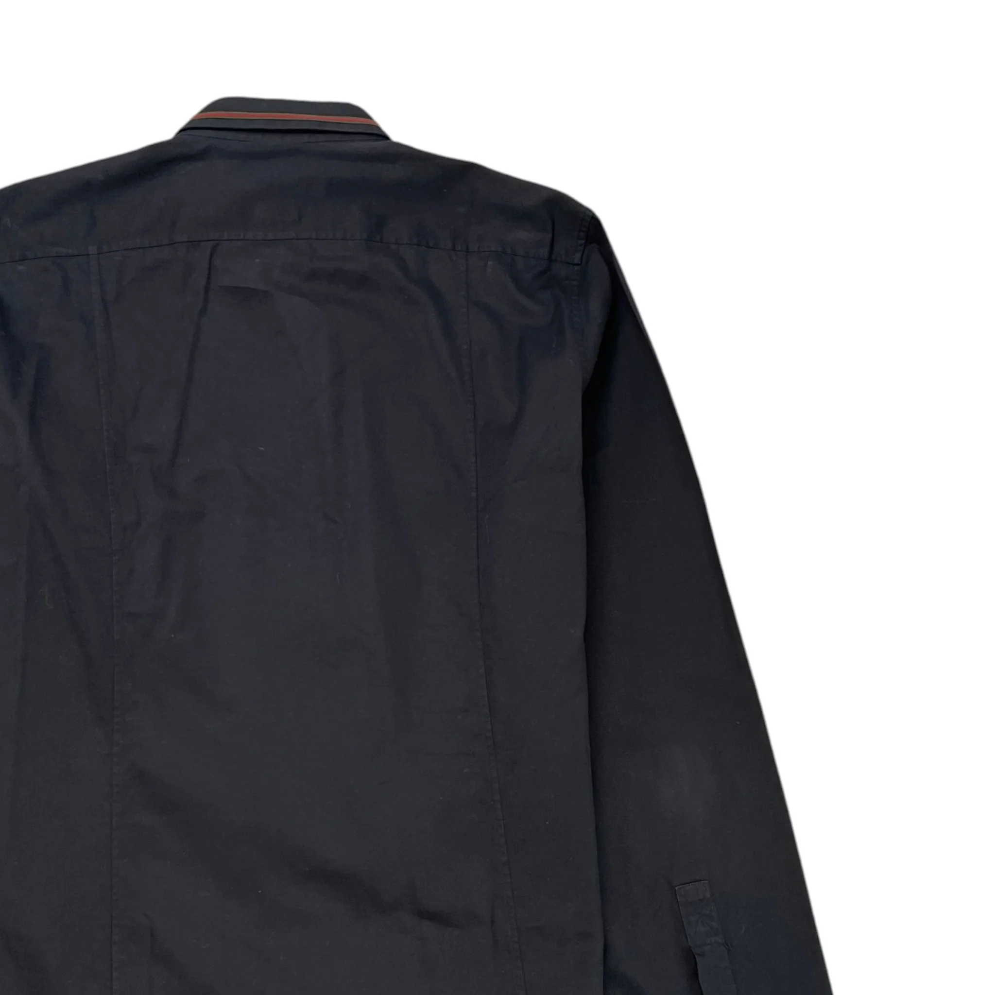 Men's Web Collar Polo Shirt Black Size L - Image 4