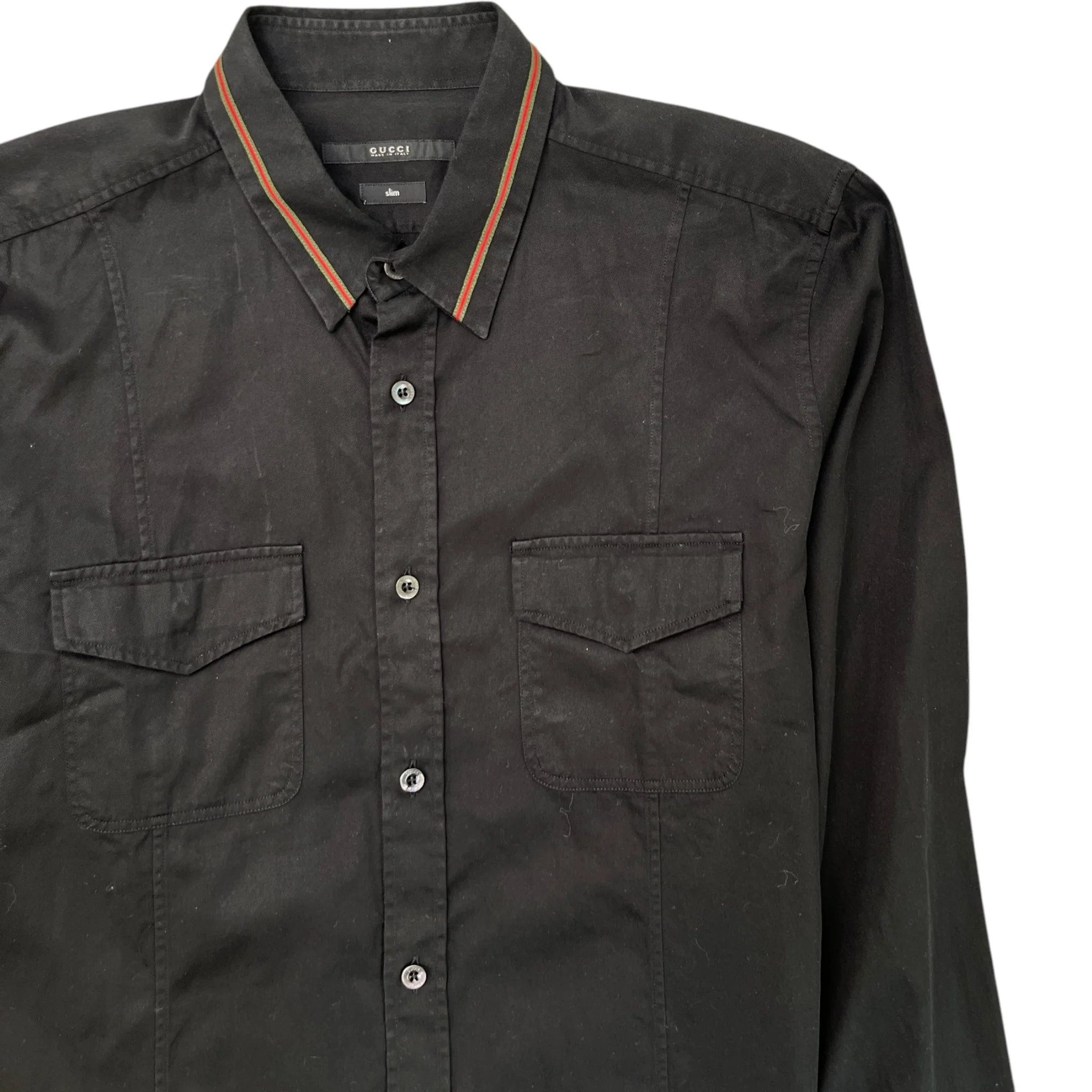 Men's Web Collar Polo Shirt Black Size L - Image 5