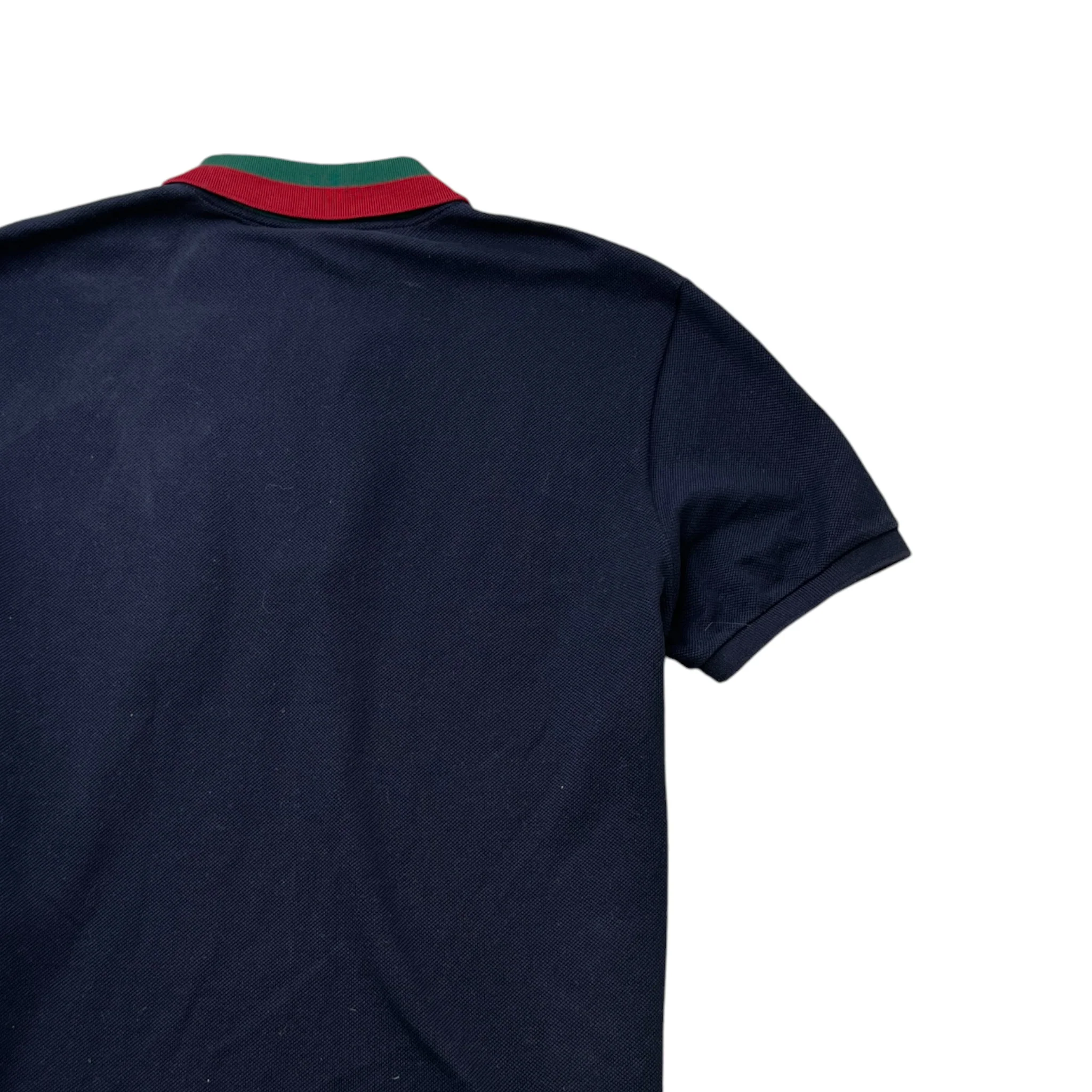 Men's Web Collar Polo Shirt Navy Size M - Image 4