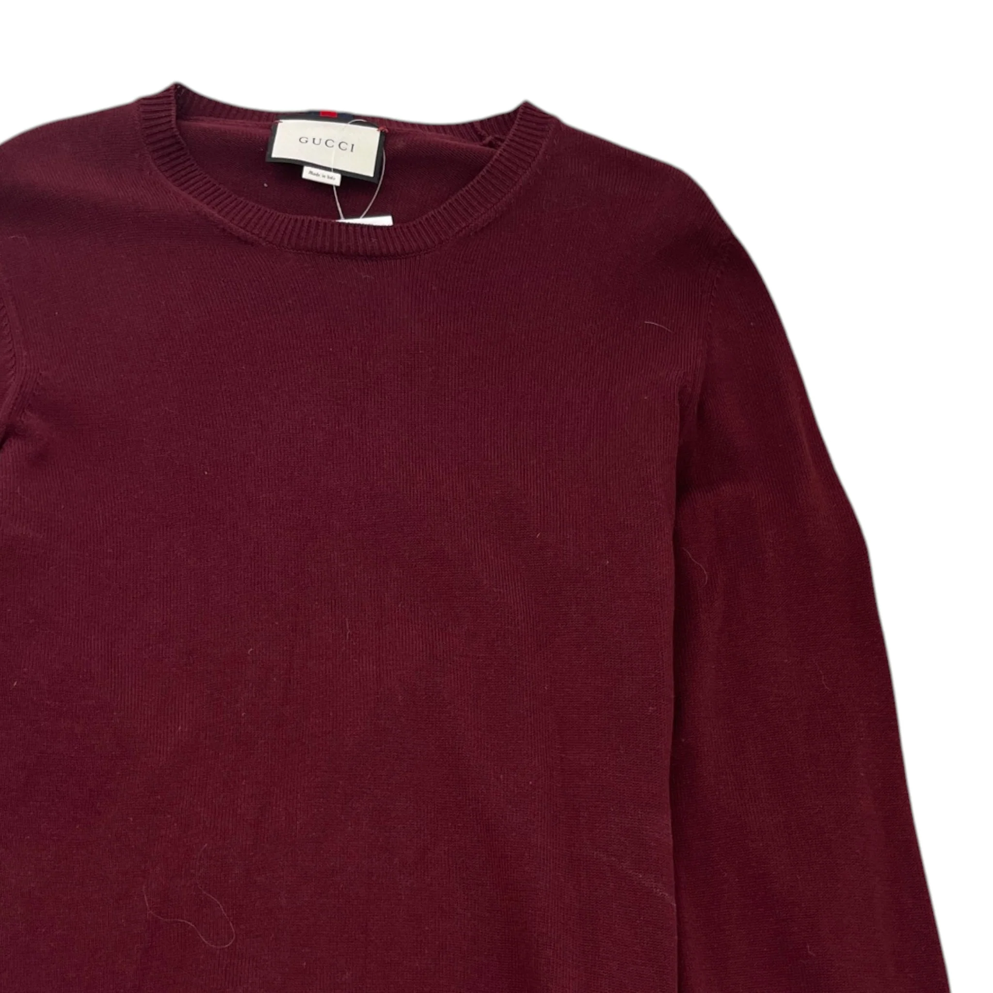 Men's Web Knit Jumper Burgundy Size XXL - Image 3