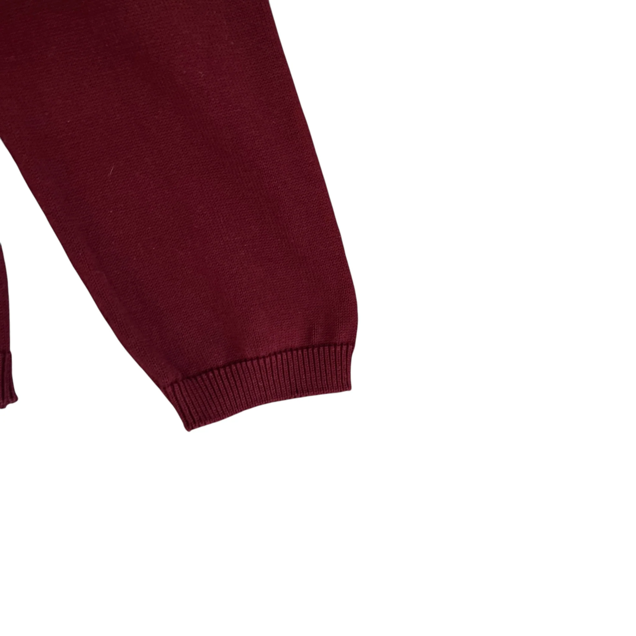 Men's Web Knit Jumper Burgundy Size XXL - Image 5