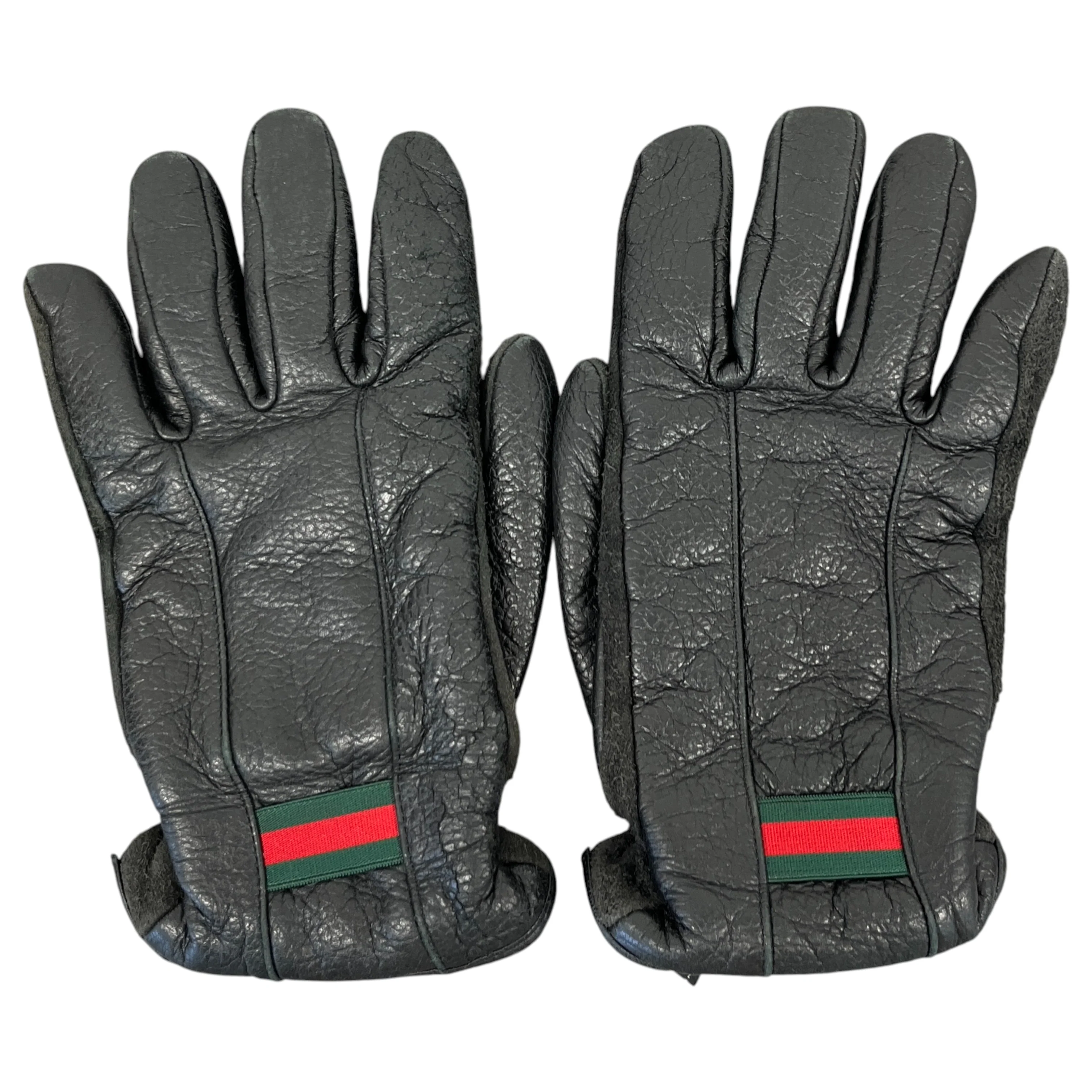 Men's Web Stripe Gloves Black
