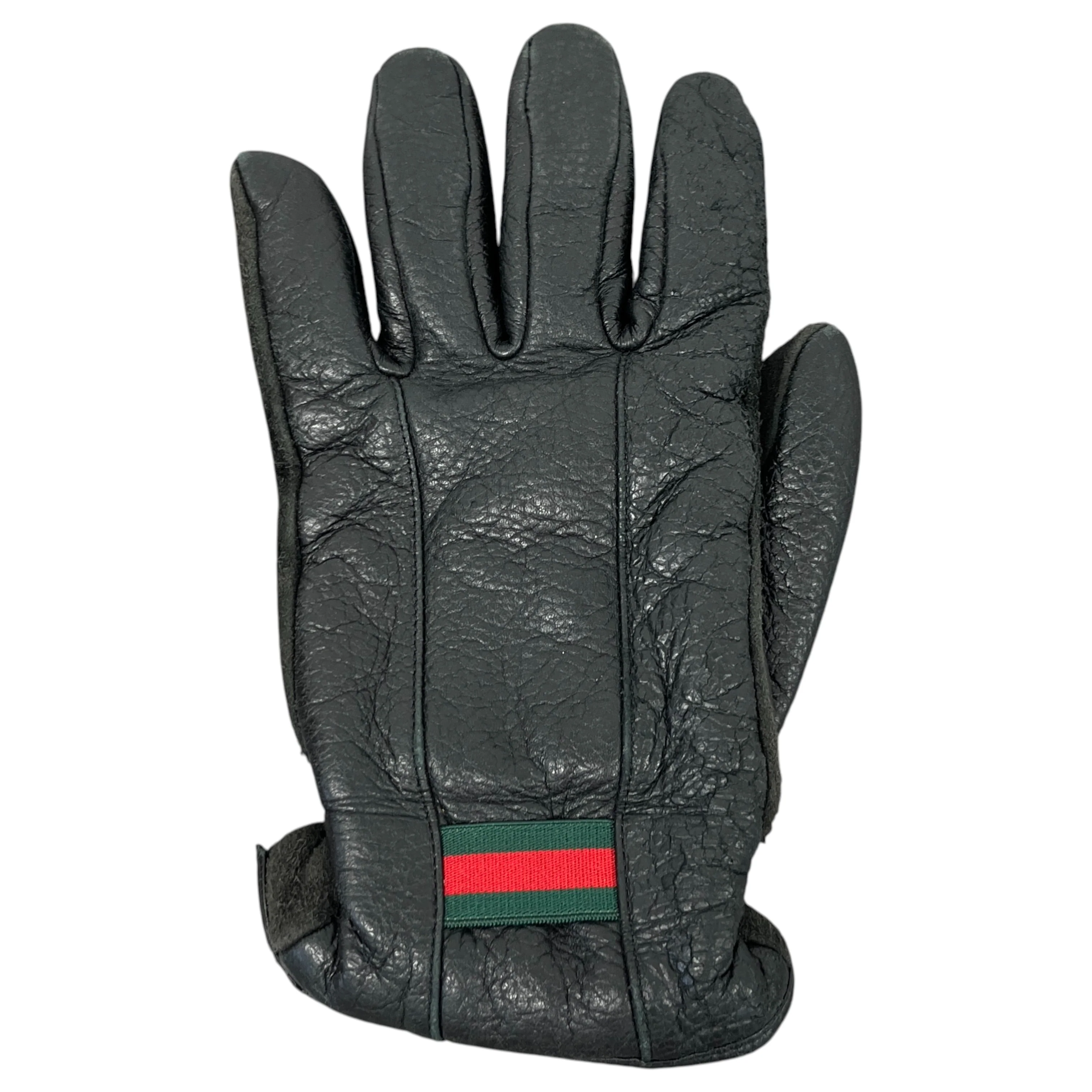 Men's Web Stripe Gloves Black - Image 4