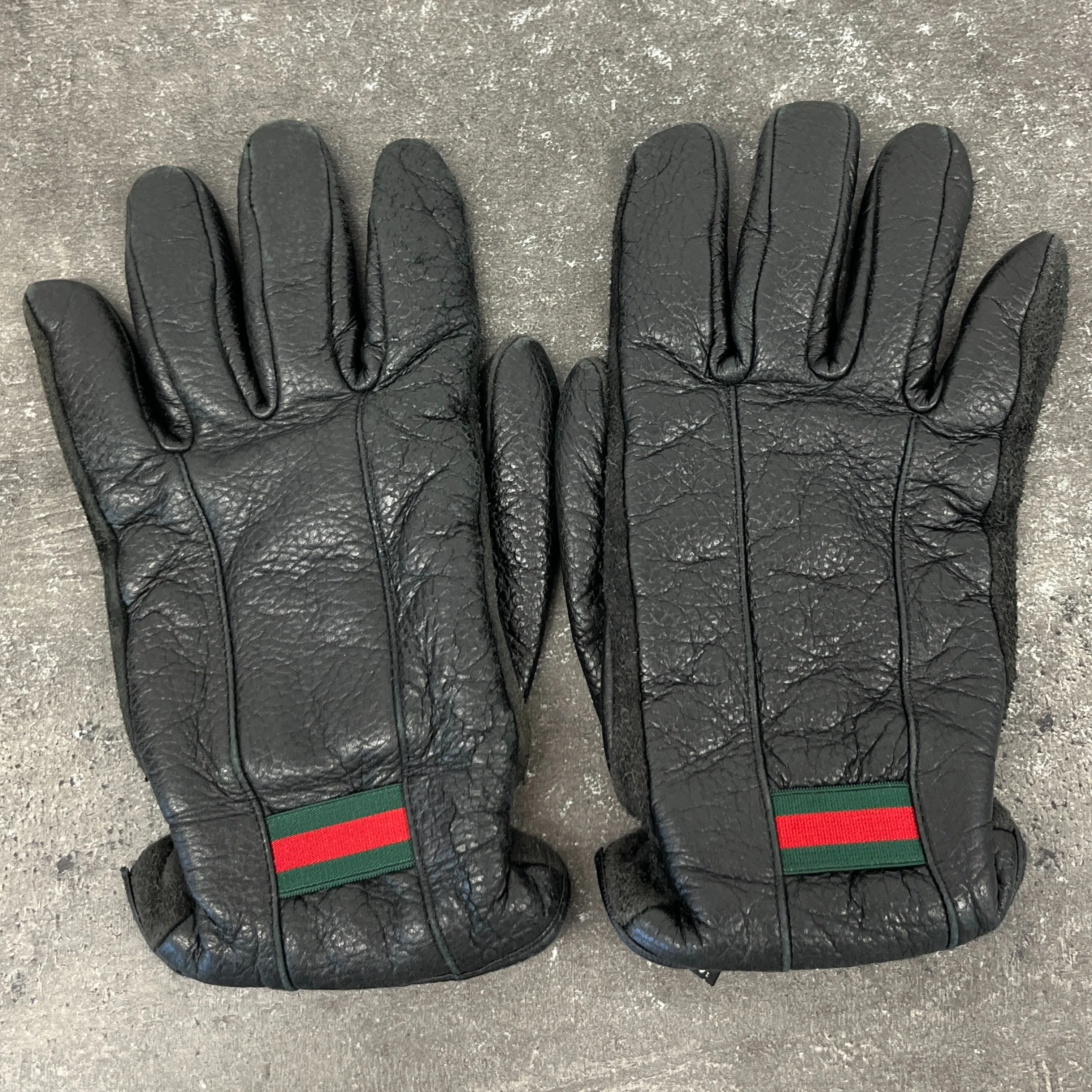 Men's Web Stripe Gloves Black - Image 7