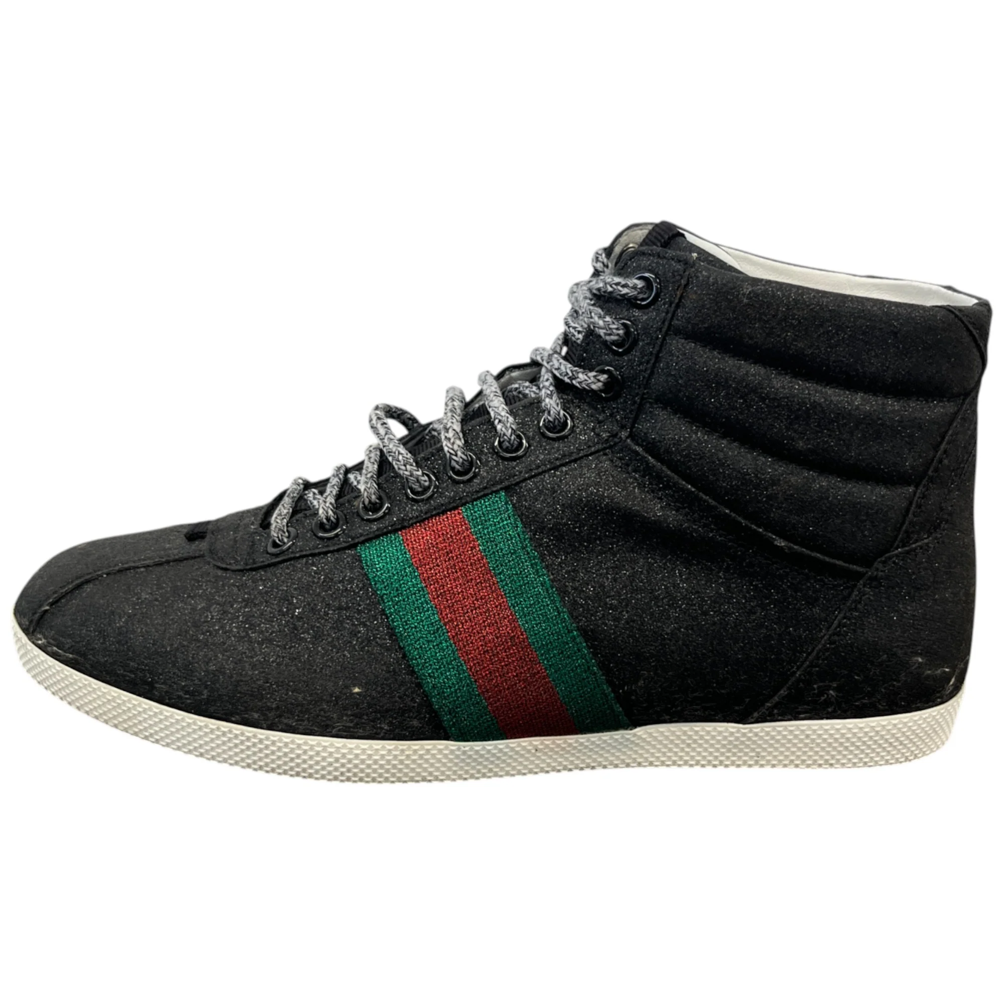 Men's Web Stripe High Trainers Black Size EU 40 / UK 6 - Image 5
