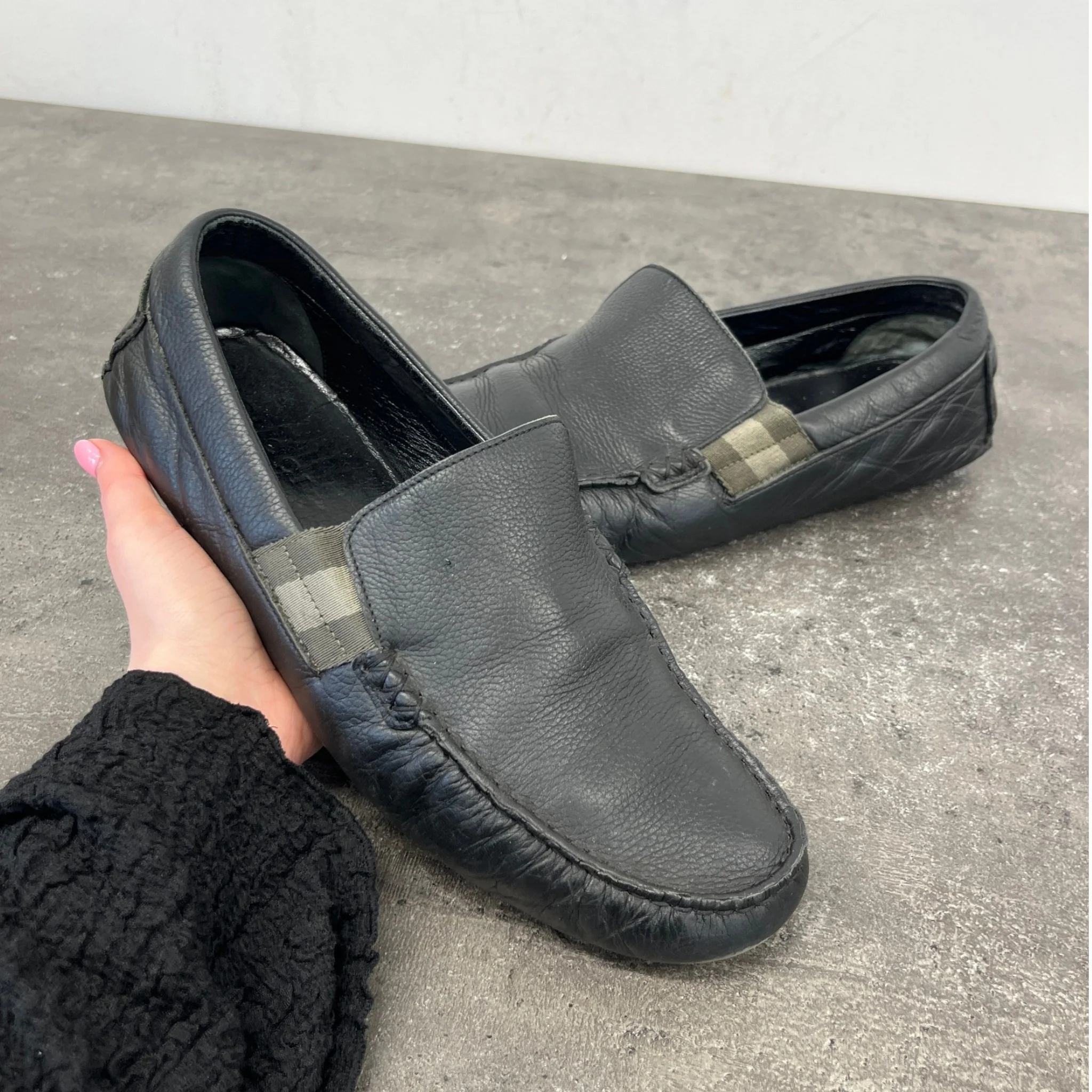 Men's Web Stripe Loafers Black Size EU 42.5 / UK 8.5 - Image 12