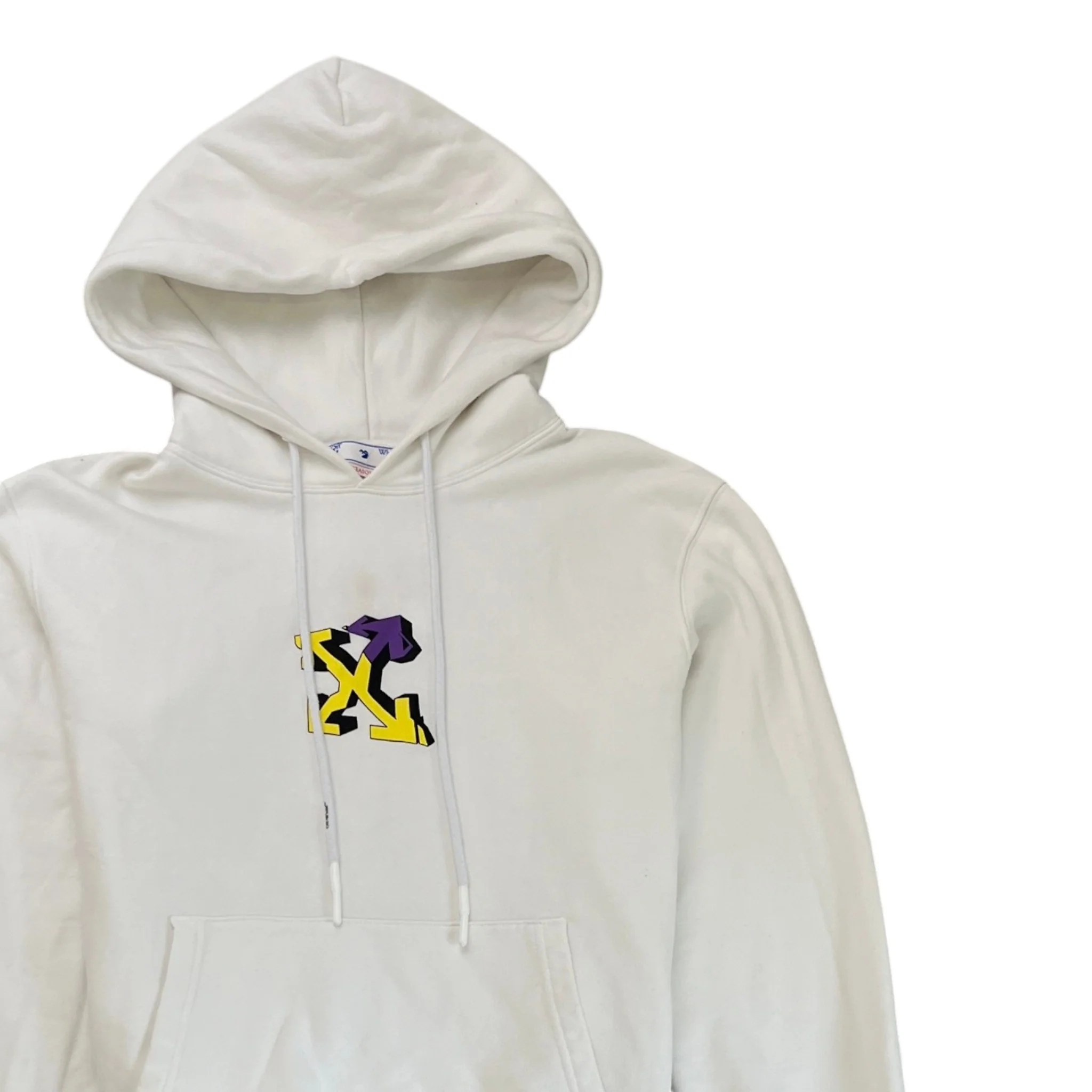 Men's Wizard Graffiti Hoodie White Size S - Image 3