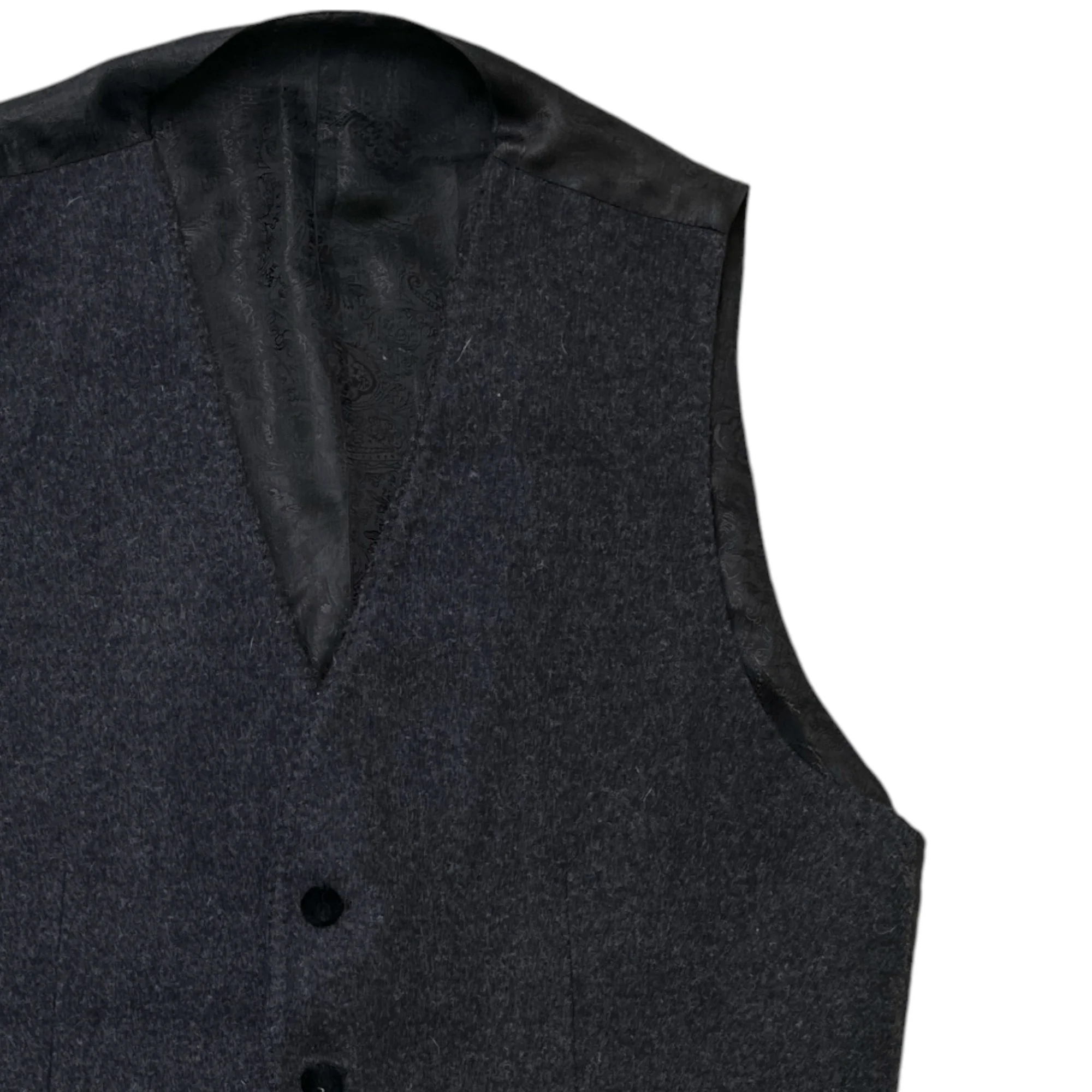 Men's Wool Waistcoat Vest Grey Size IT 48 / UK M - Image 3