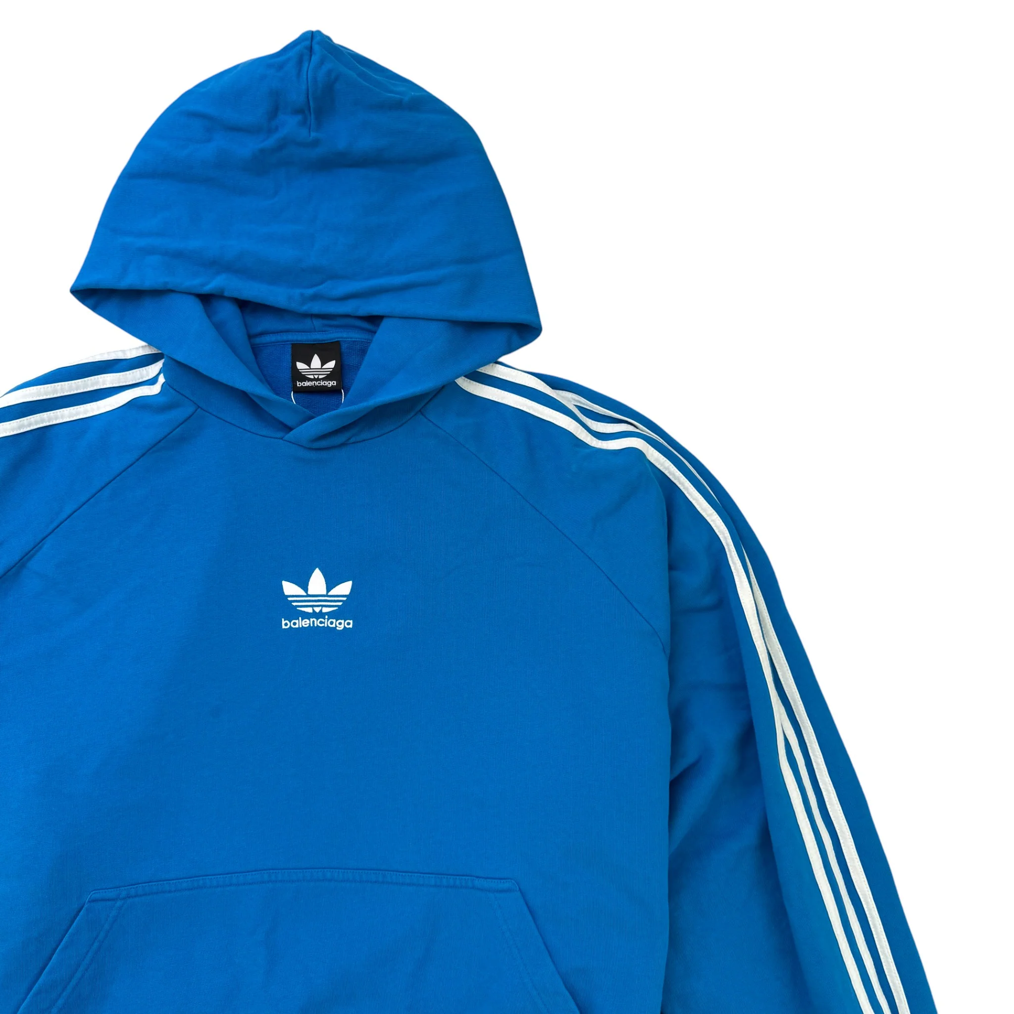 Men's X Adidas Embroidered Logo Hoodie Blue Size S - Image 3