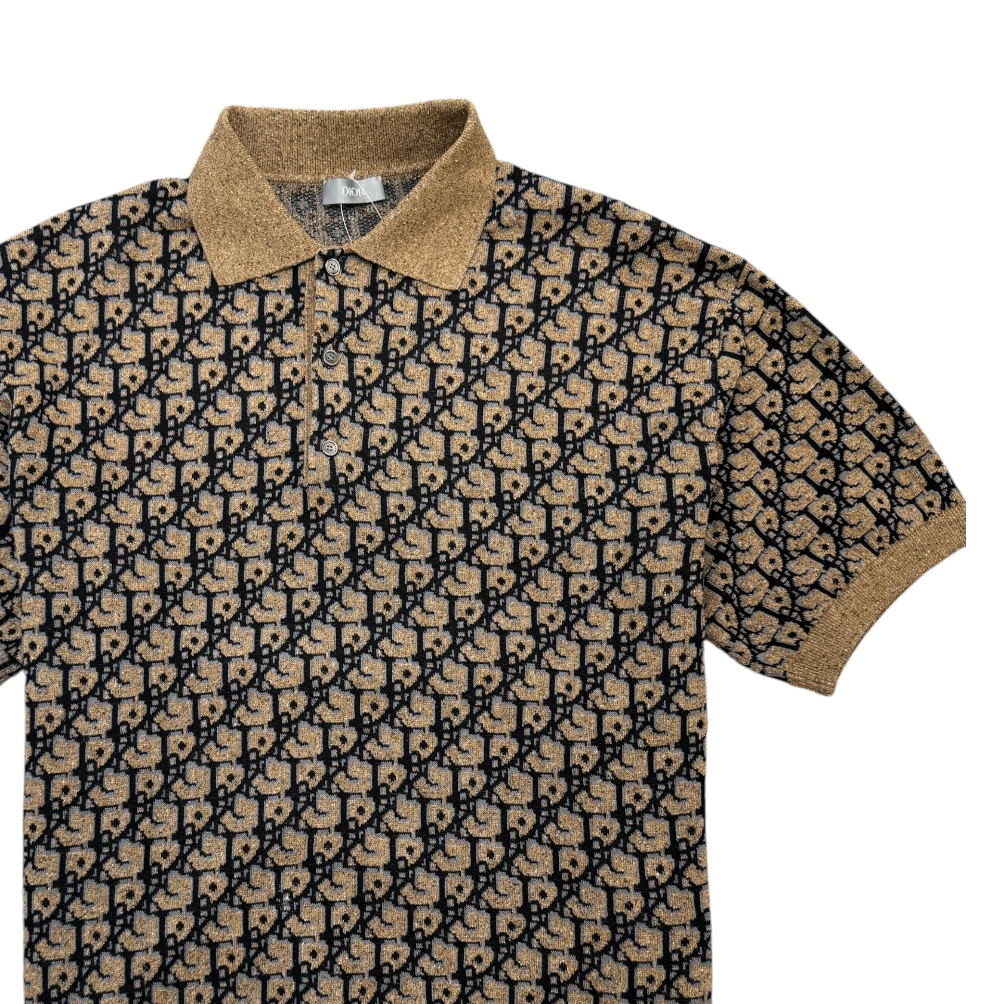 Men's X Cactus Jack Oversized Oblique Polo Shirt Brown Size XS - Image 3