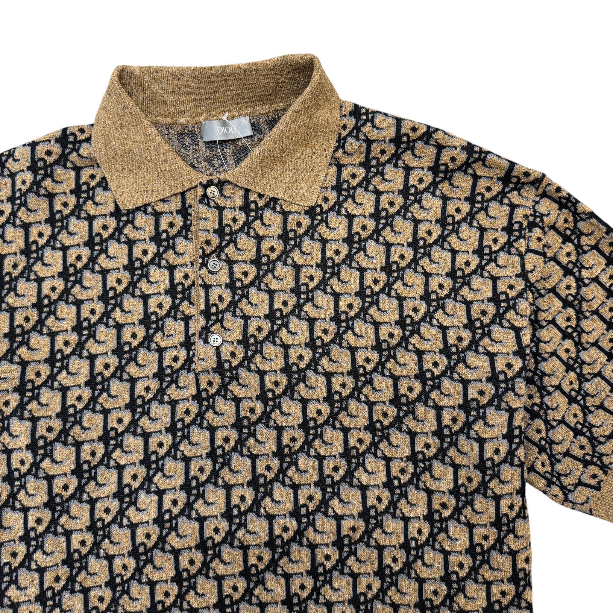 Men's X Cactus Jack Oversized Oblique Polo Shirt Brown Size XS - Image 4