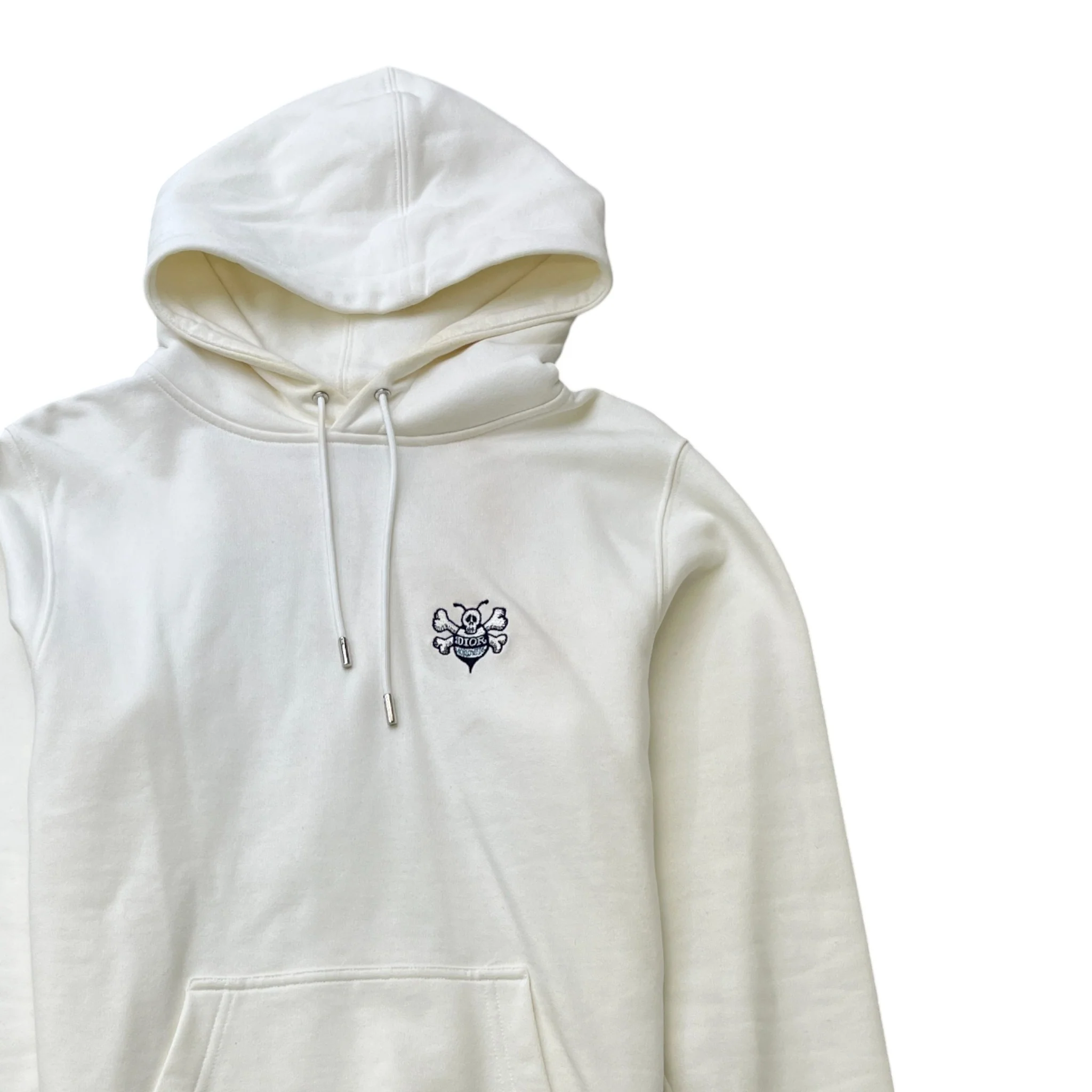 Men's X Kaws Bee Embroidered Hoodie White Size XS - Image 3