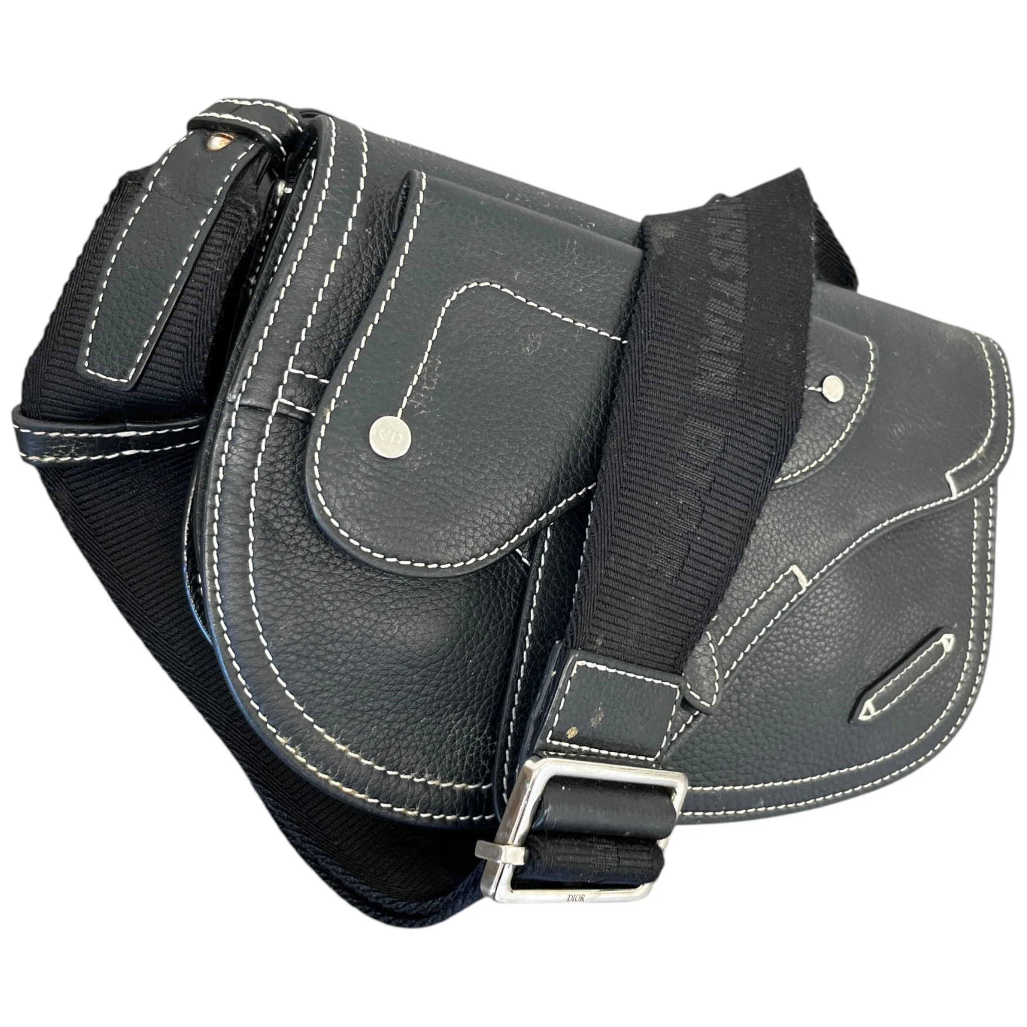 Men's X Kaws Saddle Messenger Bag Black - Image 3