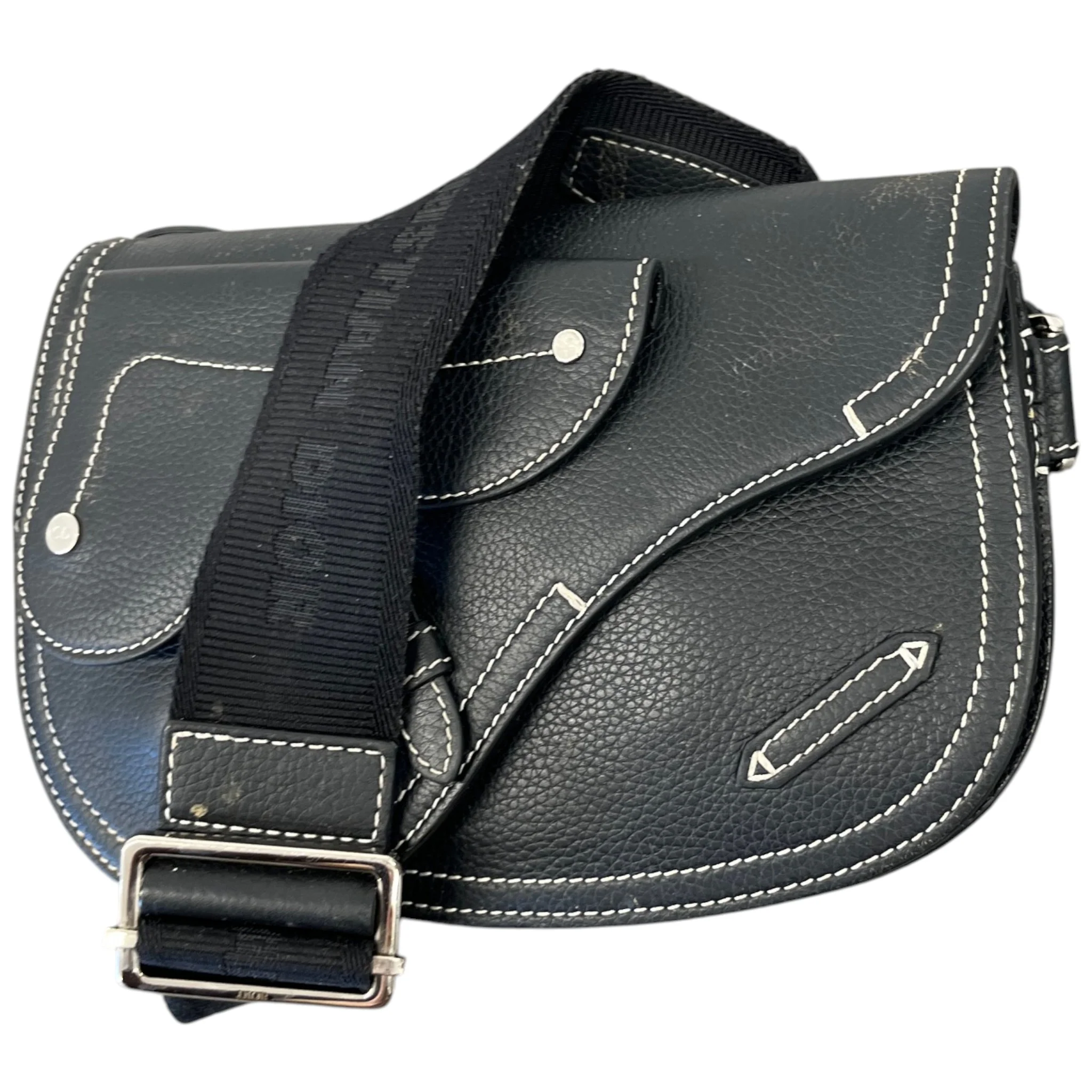 Men's X Kaws Saddle Messenger Bag Black - Image 4