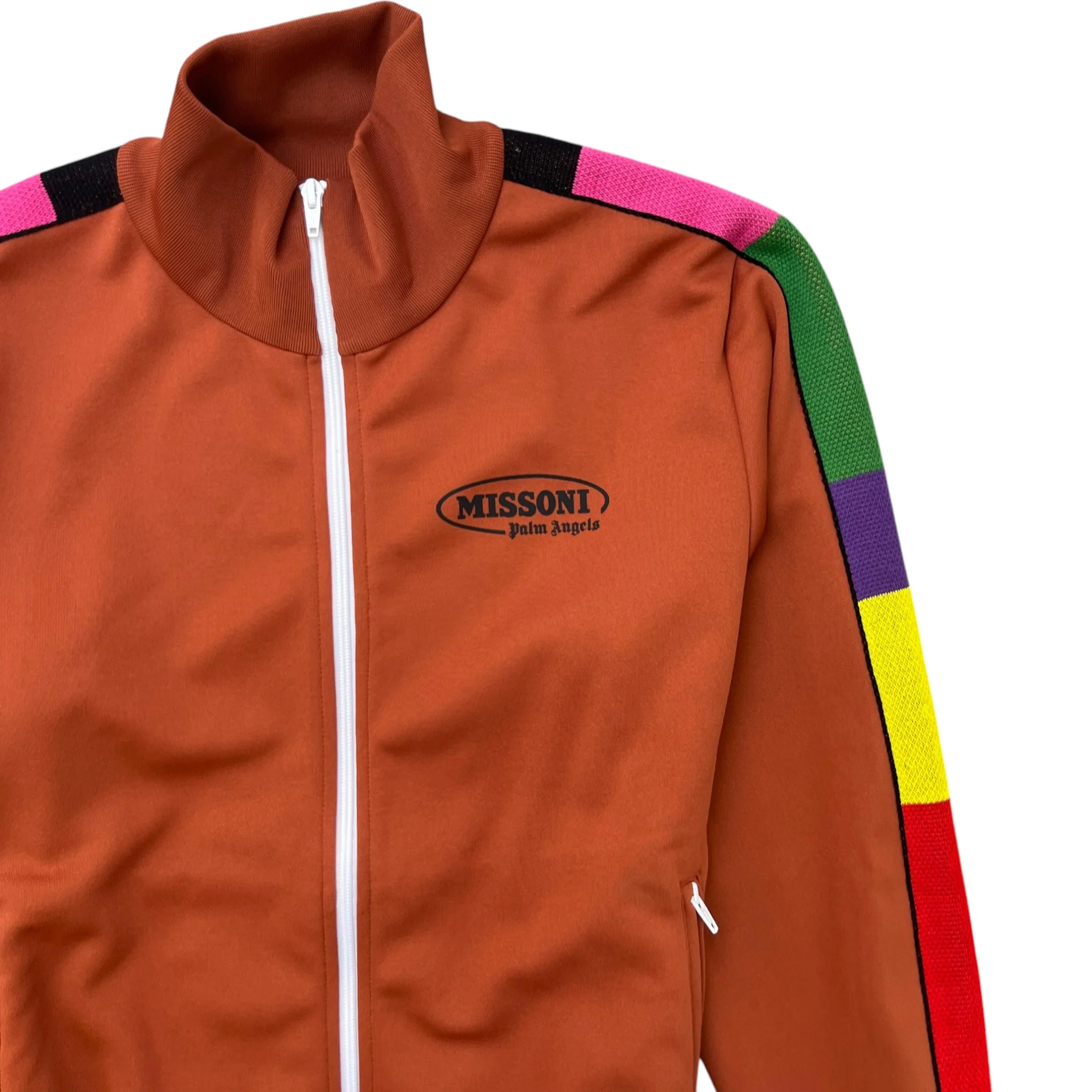 Men's X Missoni Logo Track Jacket Burnt Orange Size L - Image 4