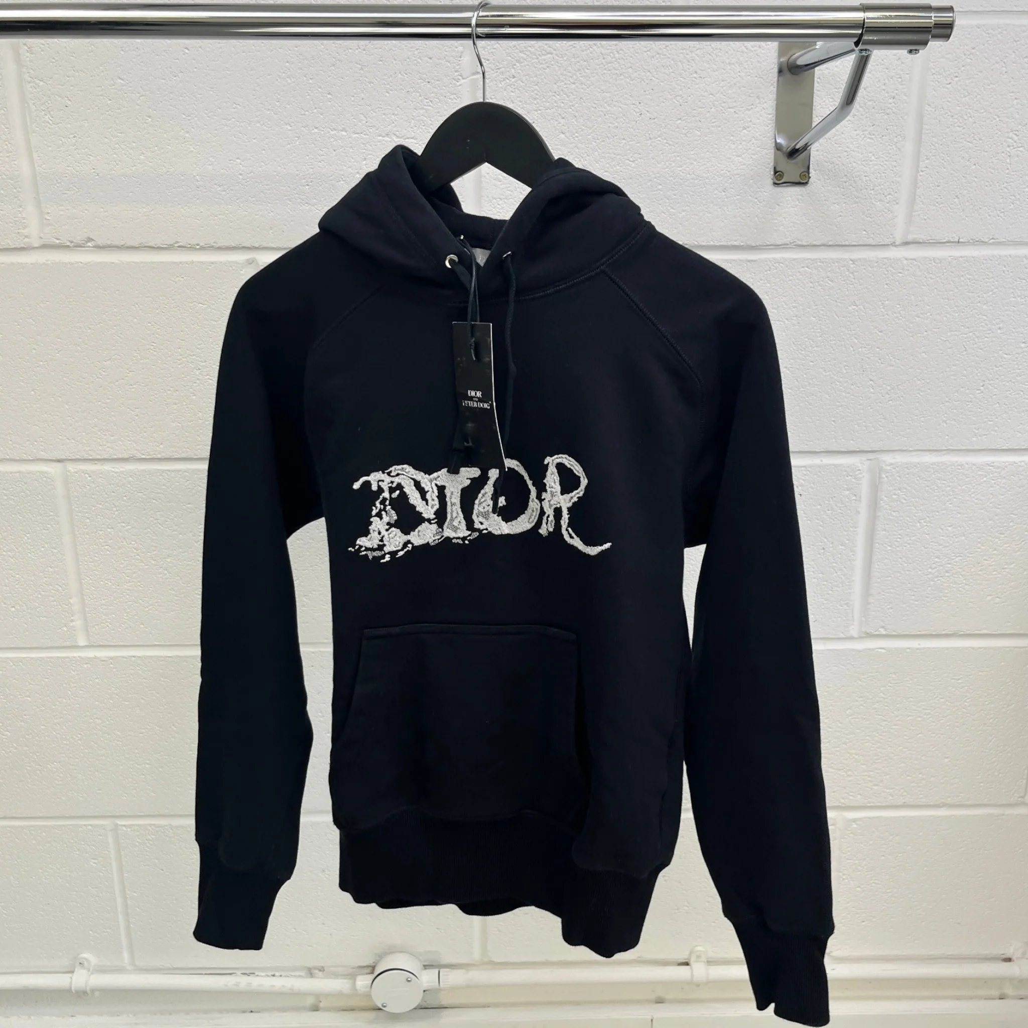 Men's X Peter Doig Embroidered Logo Hoodie Black Size XXS - Image 11