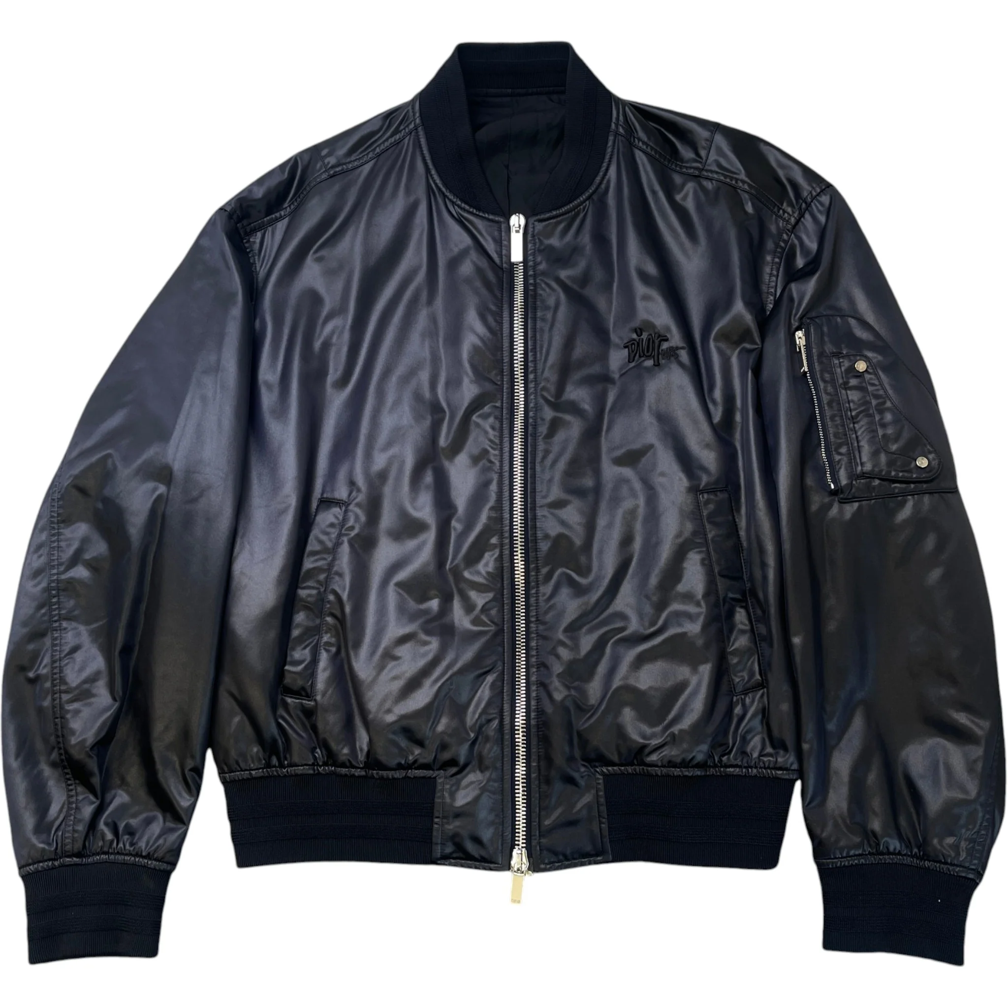 Men's X Stussy Embroidered Bomber Jacket Black Size IT 54 / XXL