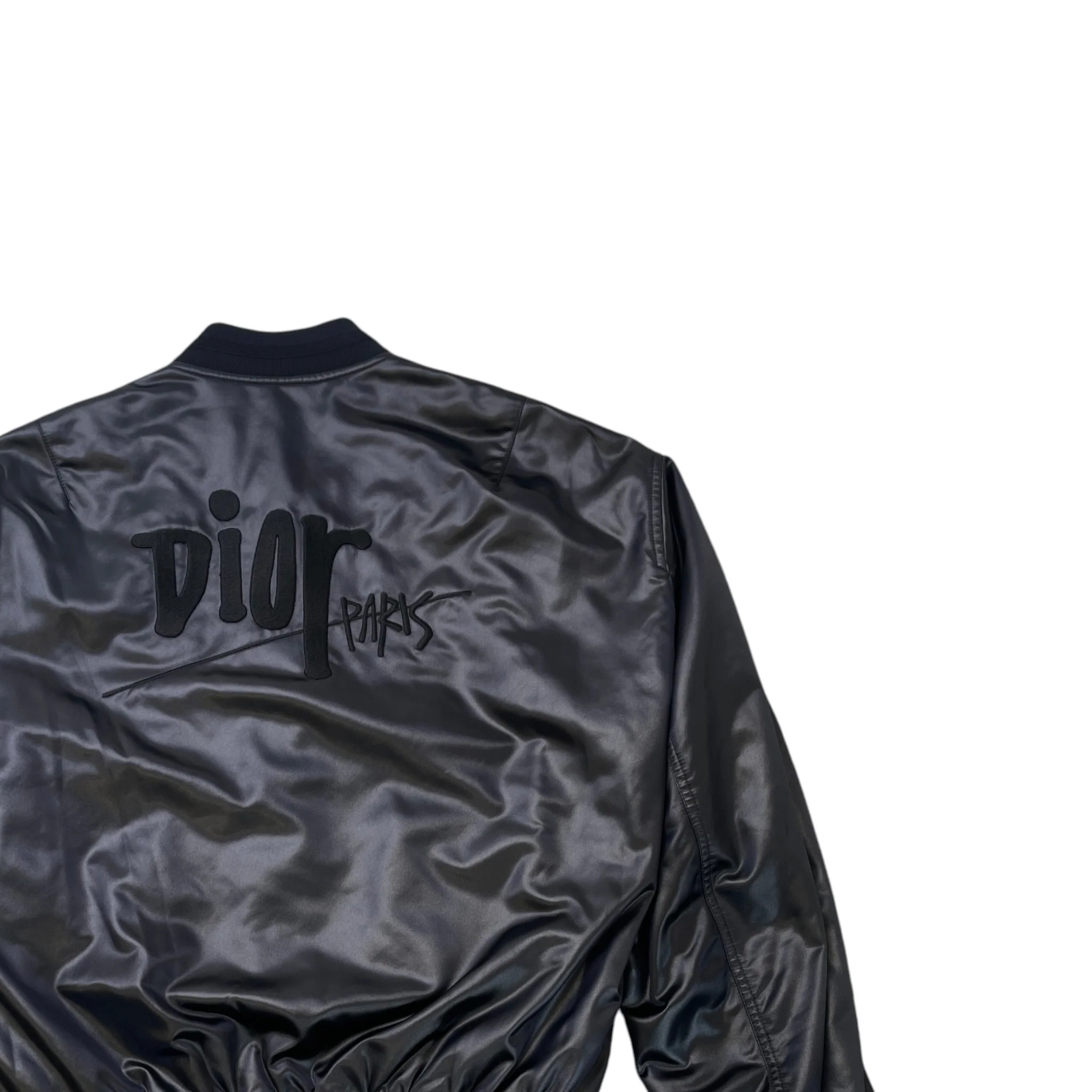 Men's X Stussy Embroidered Bomber Jacket Black Size IT 54 / XXL - Image 4