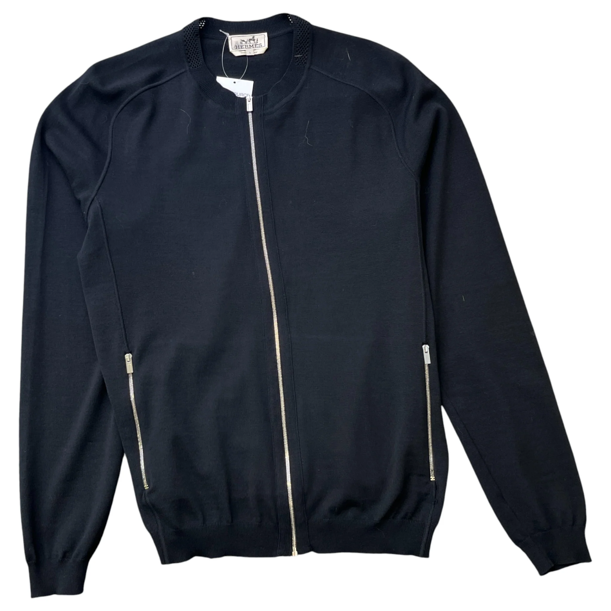 Men's Zip Up Cardigan Black Size L