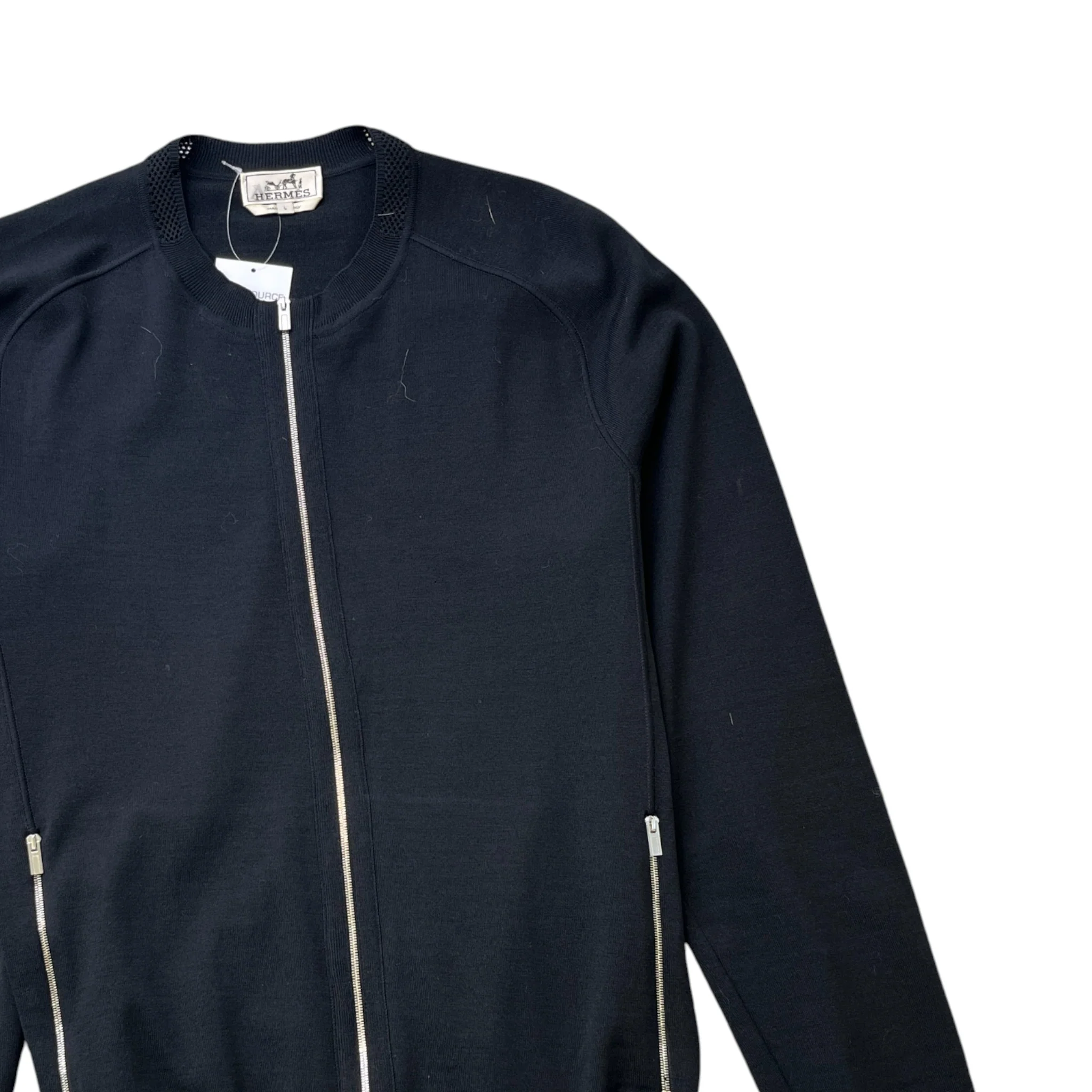 Men's Zip Up Cardigan Black Size L - Image 3