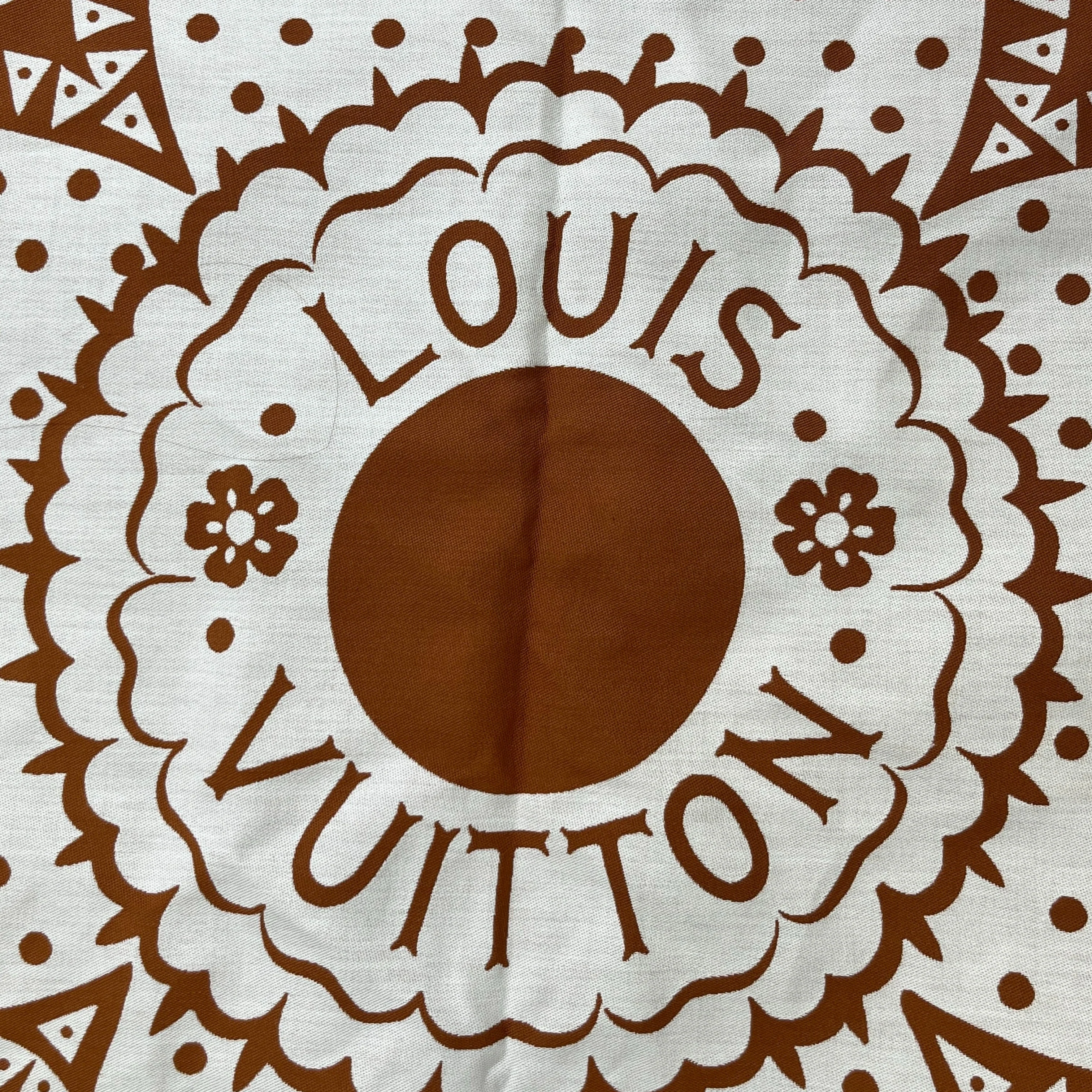 Monogram Pattern Blanket Burnt Orange - Image 3