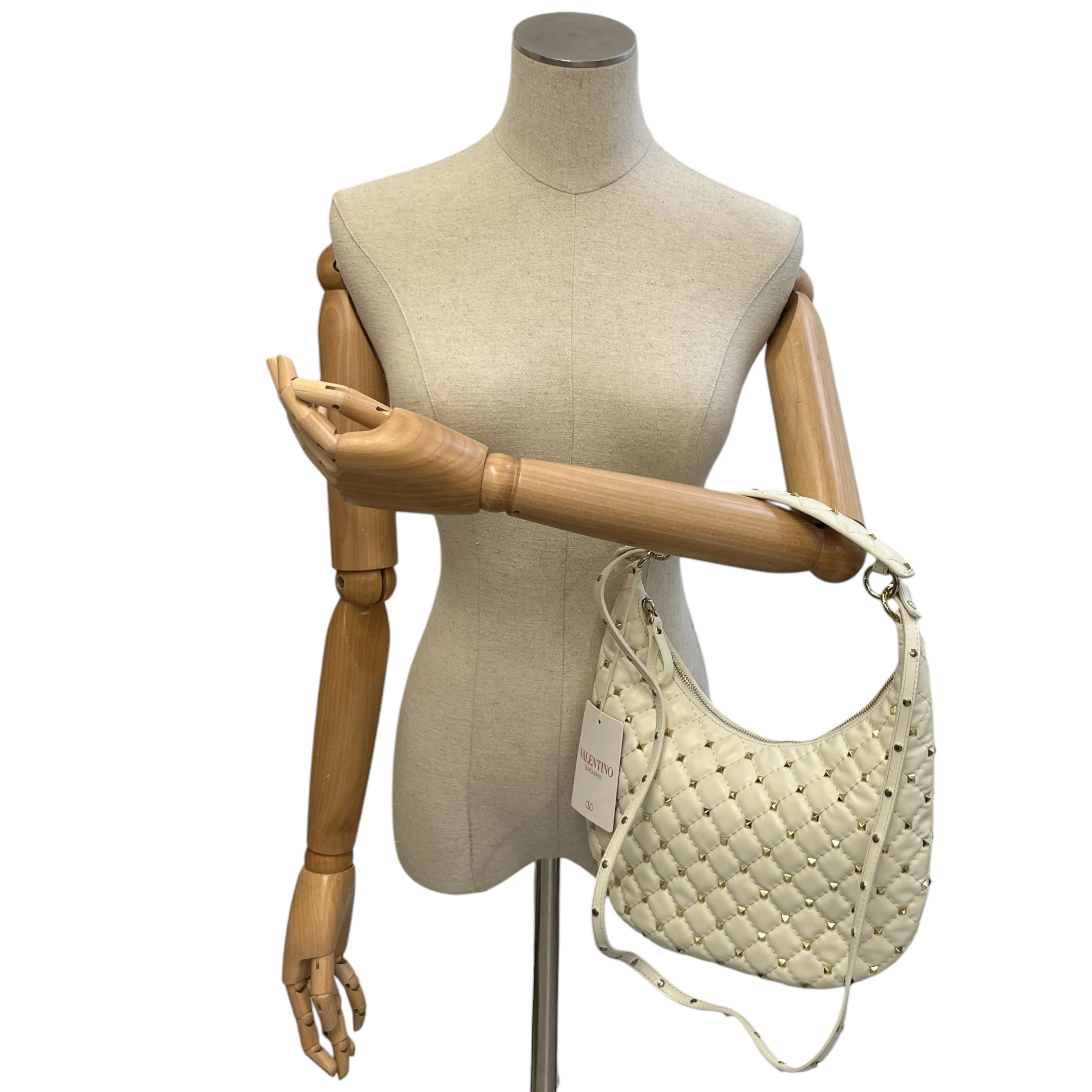 Women's 2010S Rockstud Spike Shoulder Bag White - Image 2