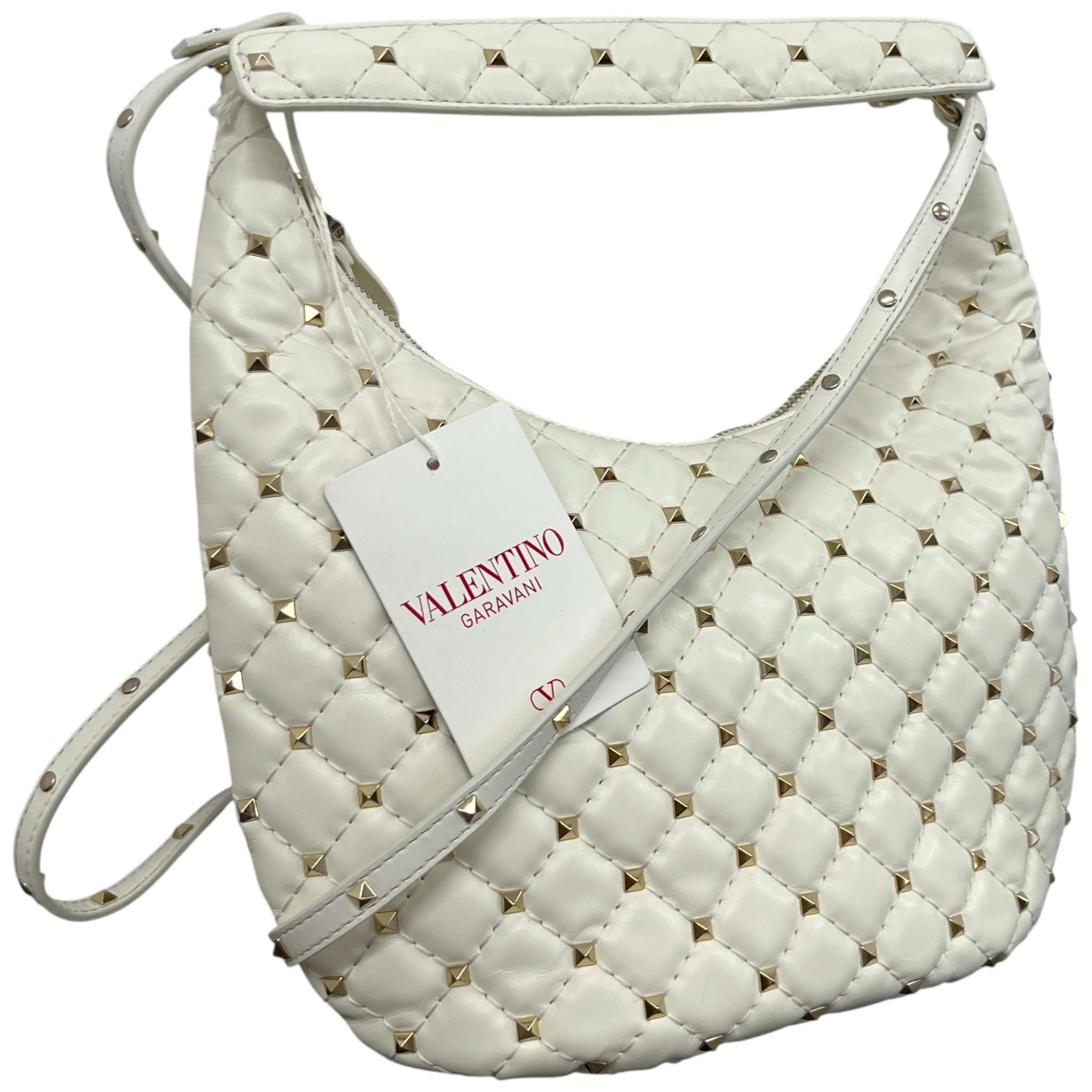 Women's 2010S Rockstud Spike Shoulder Bag White - Image 4