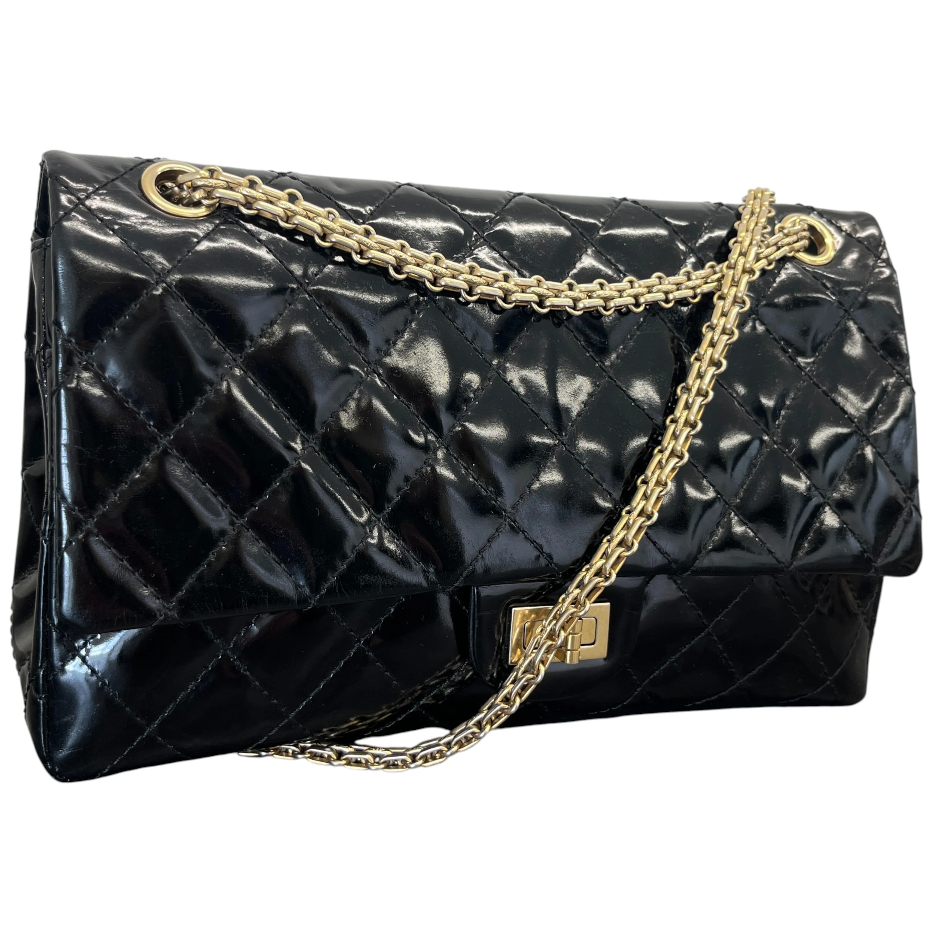 Women's 2.55 Reissue Flap Patent Bag Black - Image 4