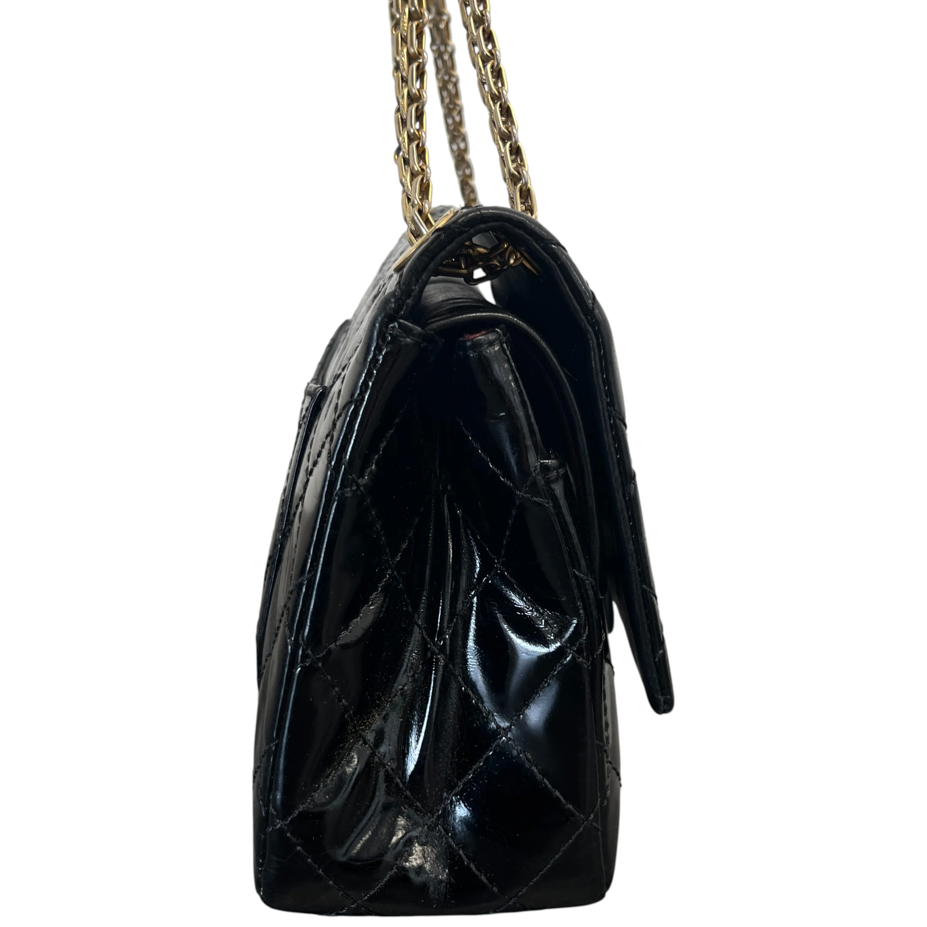 Women's 2.55 Reissue Flap Patent Bag Black - Image 6