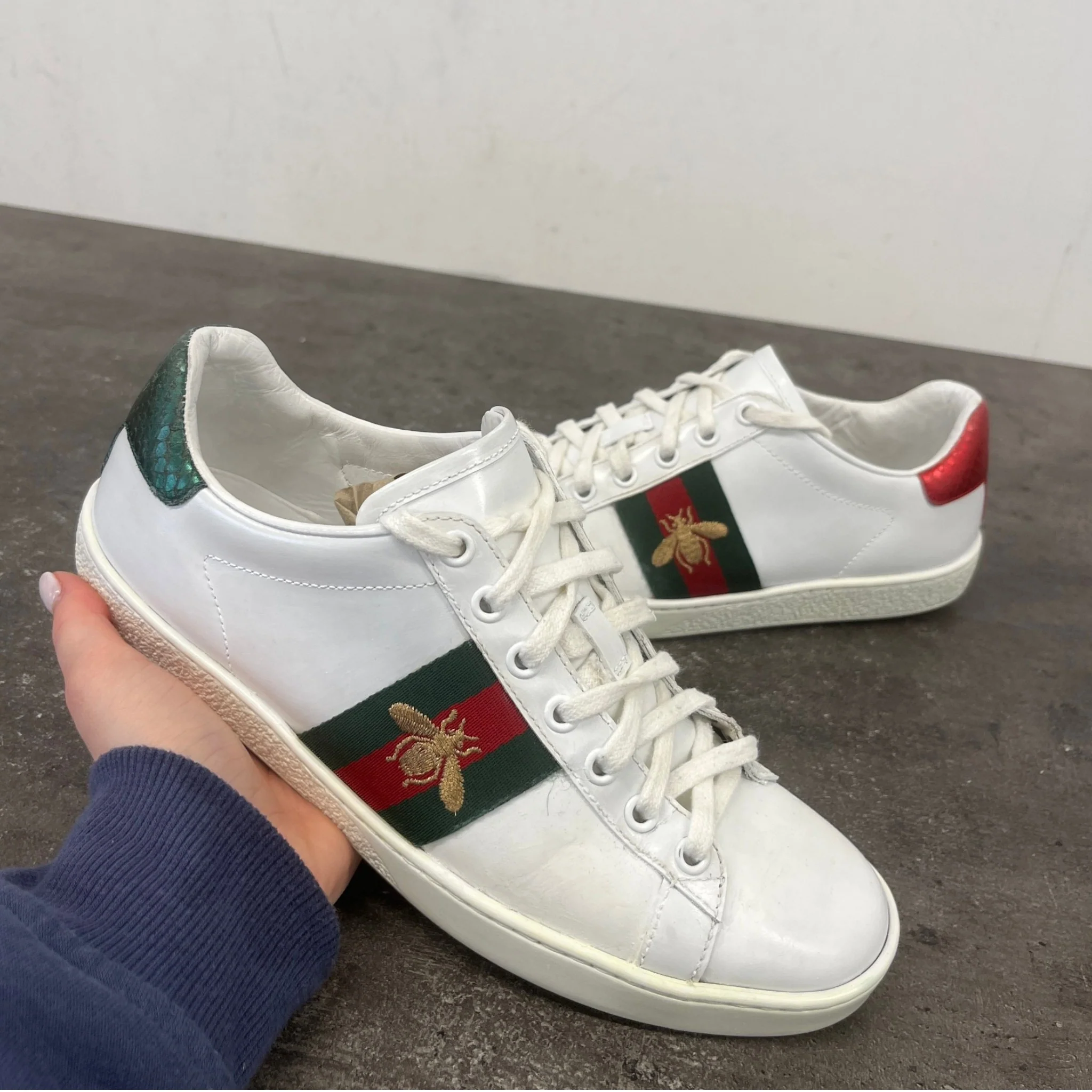 Women's Ace Embroidered Bee Low Trainers White Size EU 38 / UK 5 - Image 12