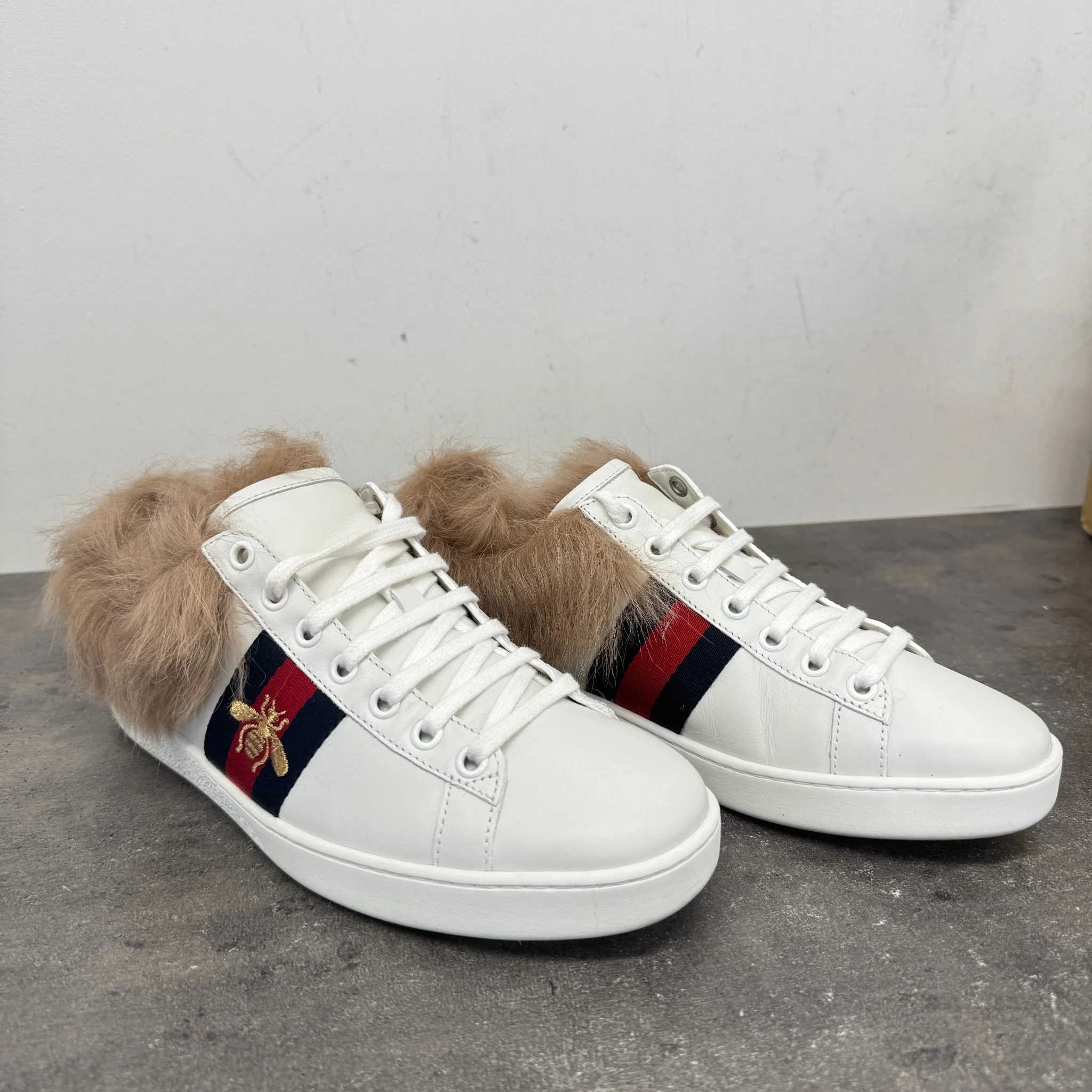 Women's Ace Fur Low Trainers White Size EU 37 / UK 4 - Image 12
