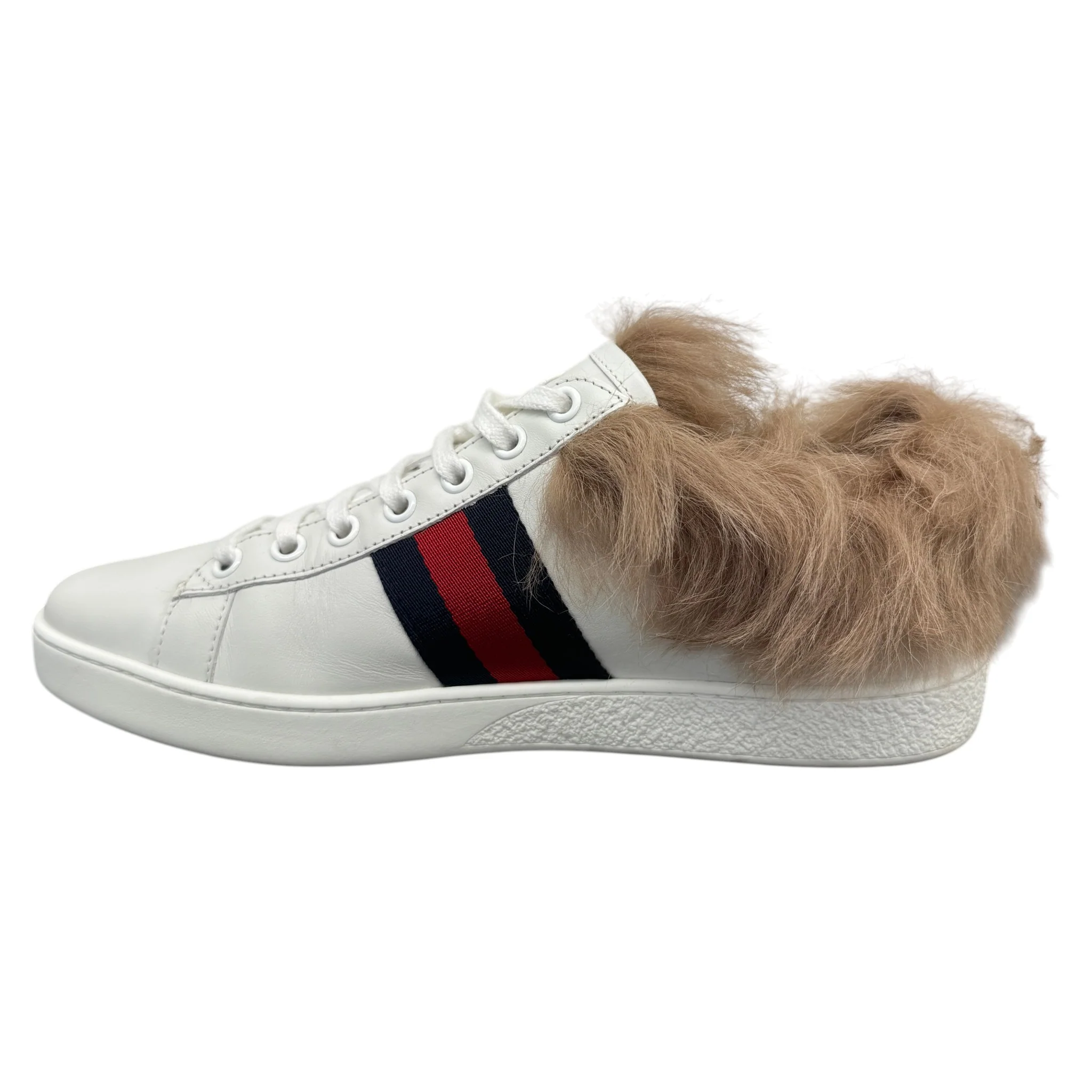 Women's Ace Fur Low Trainers White Size EU 37 / UK 4 - Image 2