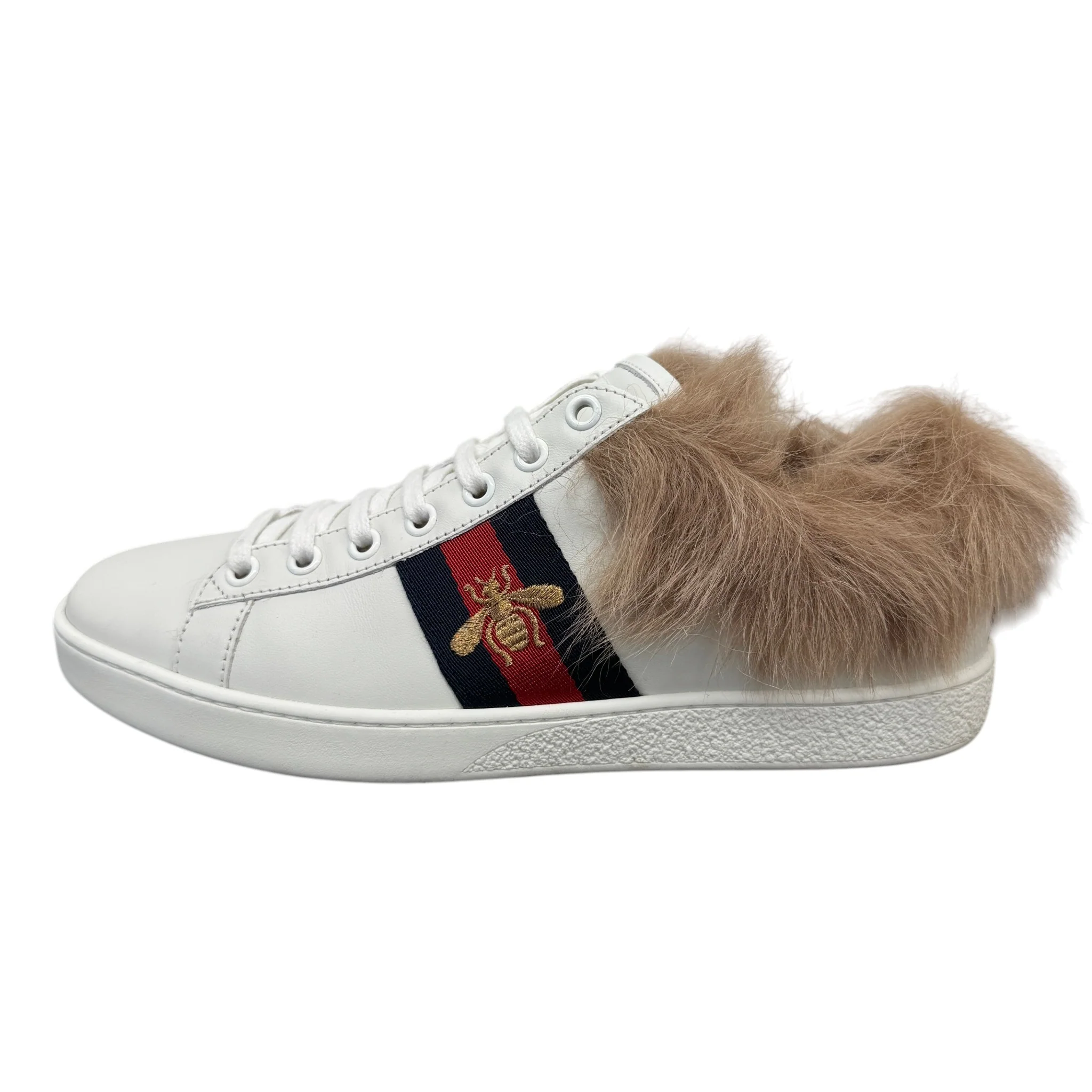 Women's Ace Fur Low Trainers White Size EU 37 / UK 4 - Image 4