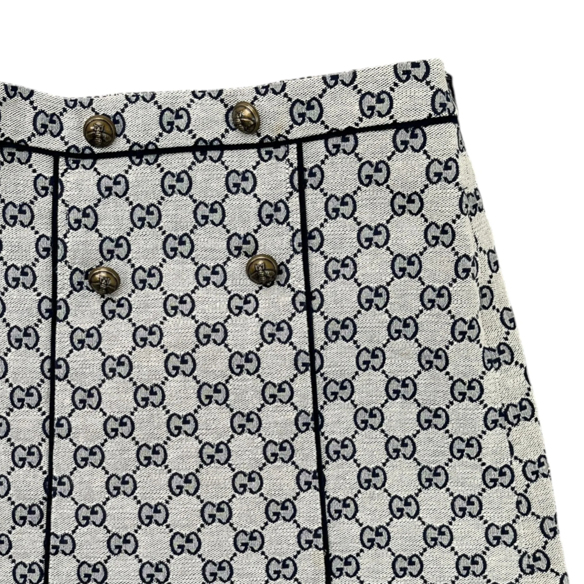 Women's Age 10 Girls Gg Monogram Cotton-Blend Skirts Beige Size XXS - Image 3