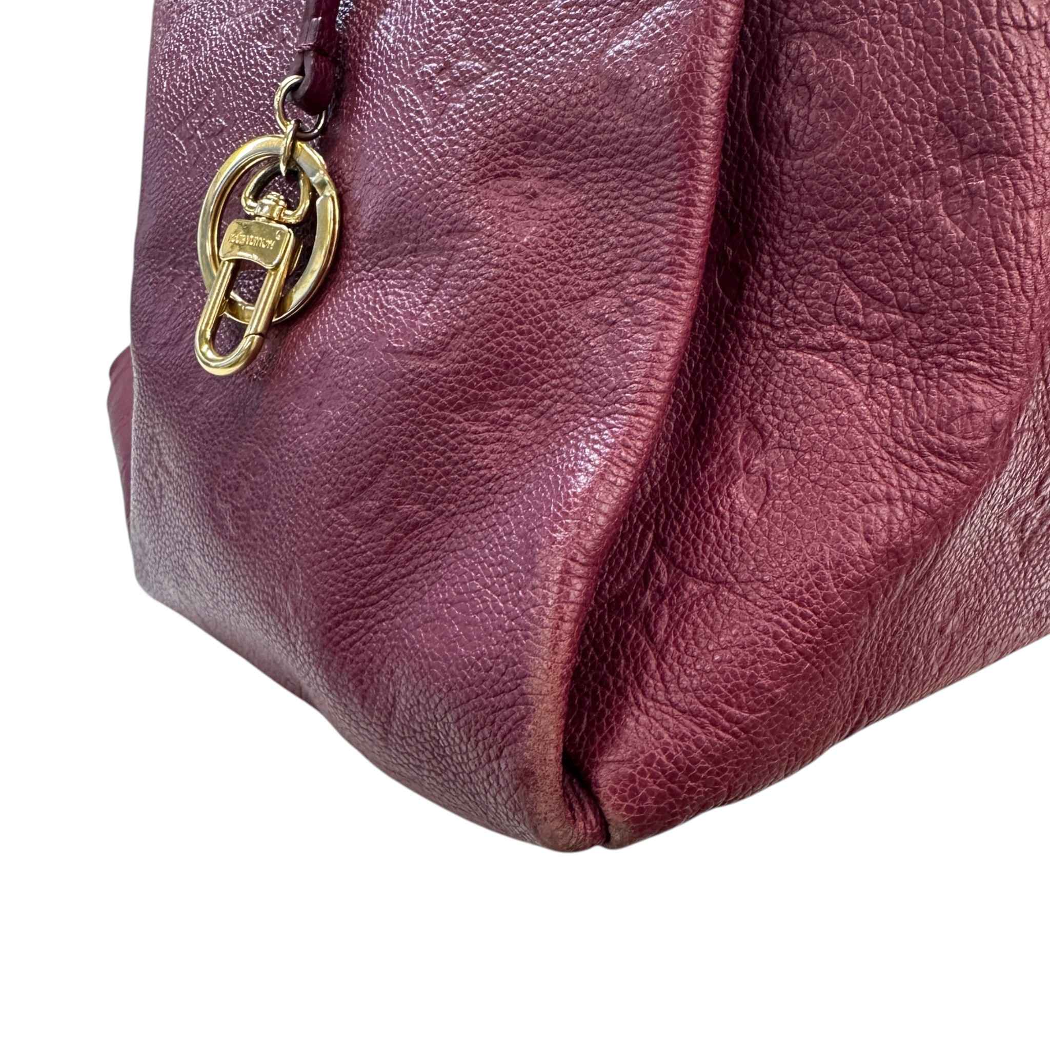 Women's Artsy Mm Hobo Monogram Empreinte Bag Burgundy - Image 12