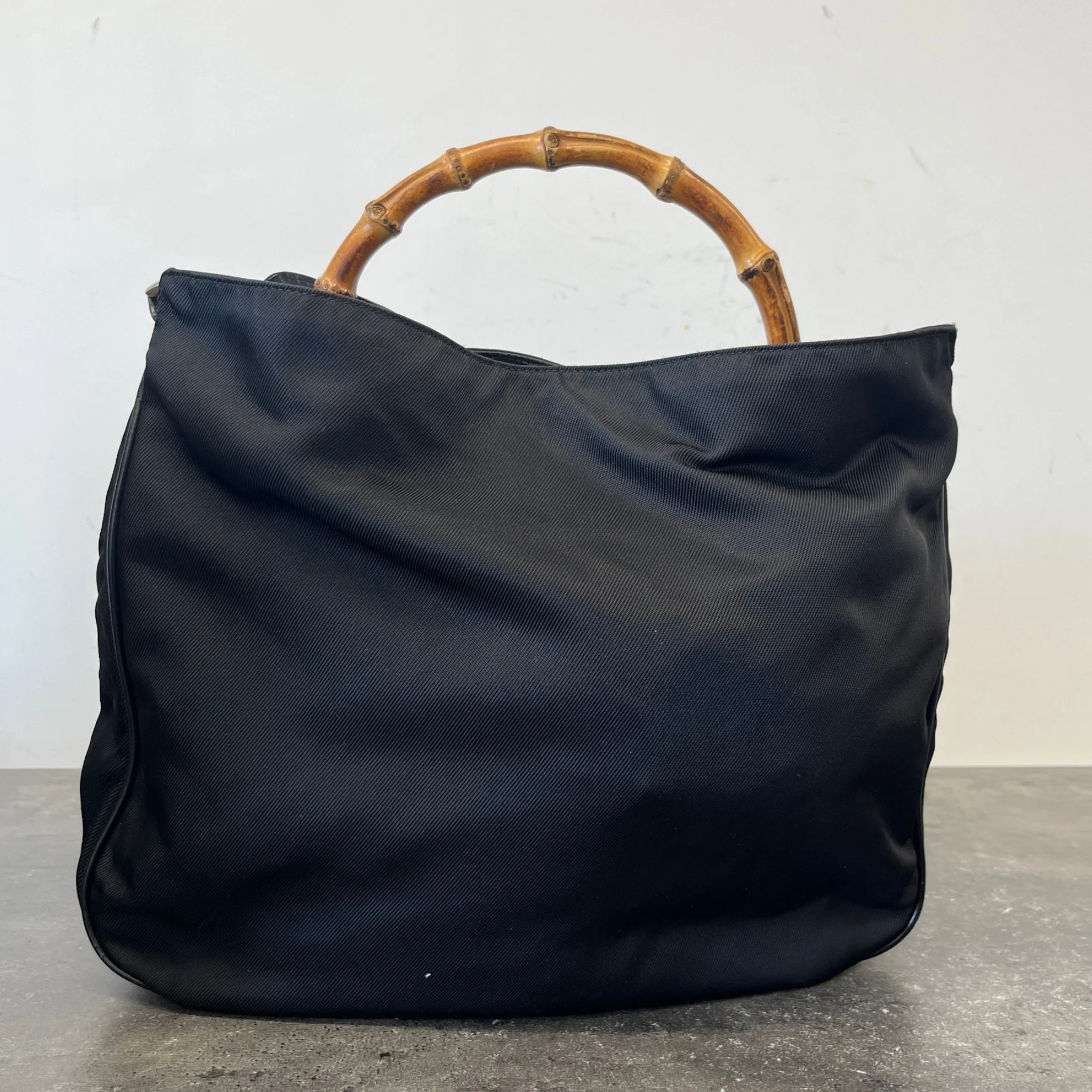 Women's Bamboo Nylon Hobo Bag Black - Image 12