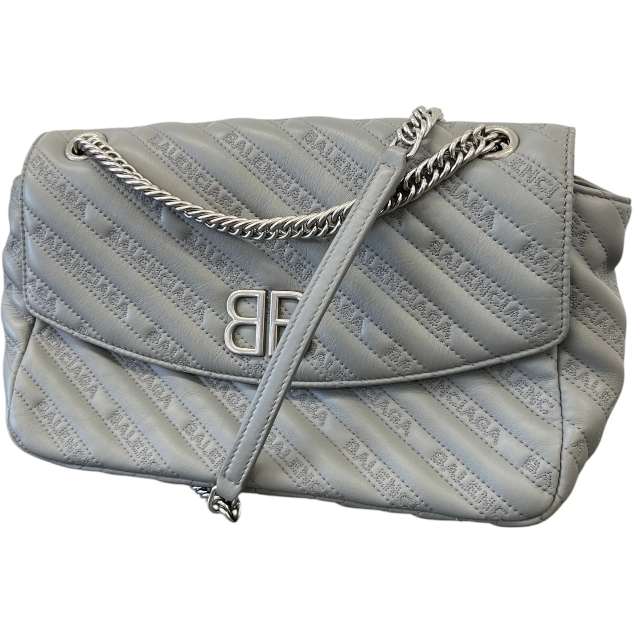 Women's Bb Quilted Embossed Bag Grey - Image 5