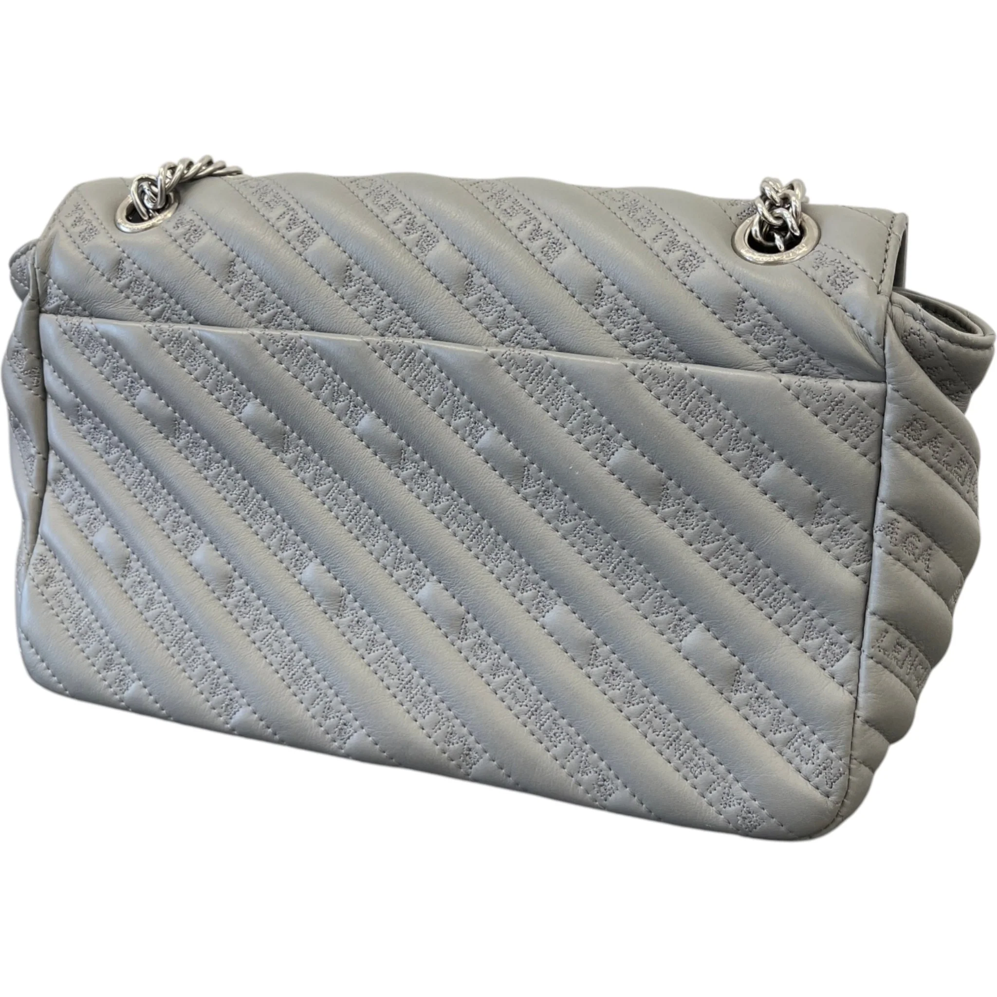 Women's Bb Quilted Embossed Bag Grey - Image 9