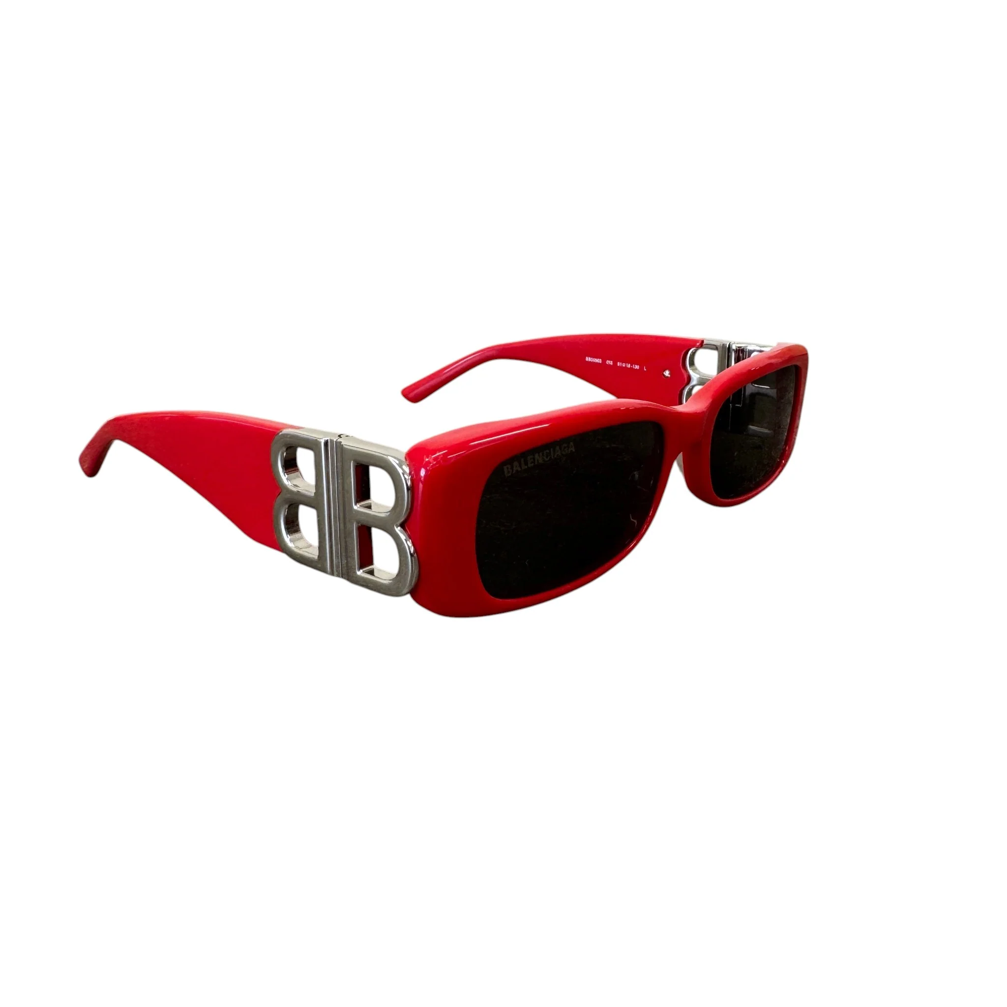 Women's Bb0096S Rectangle Sunglasses Red - Image 2