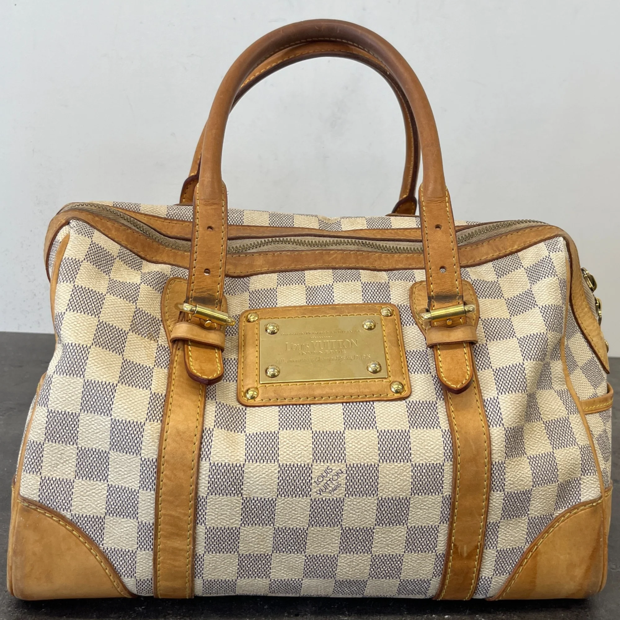 Women's Berkeley Damier Azur Bag Beige - Image 12