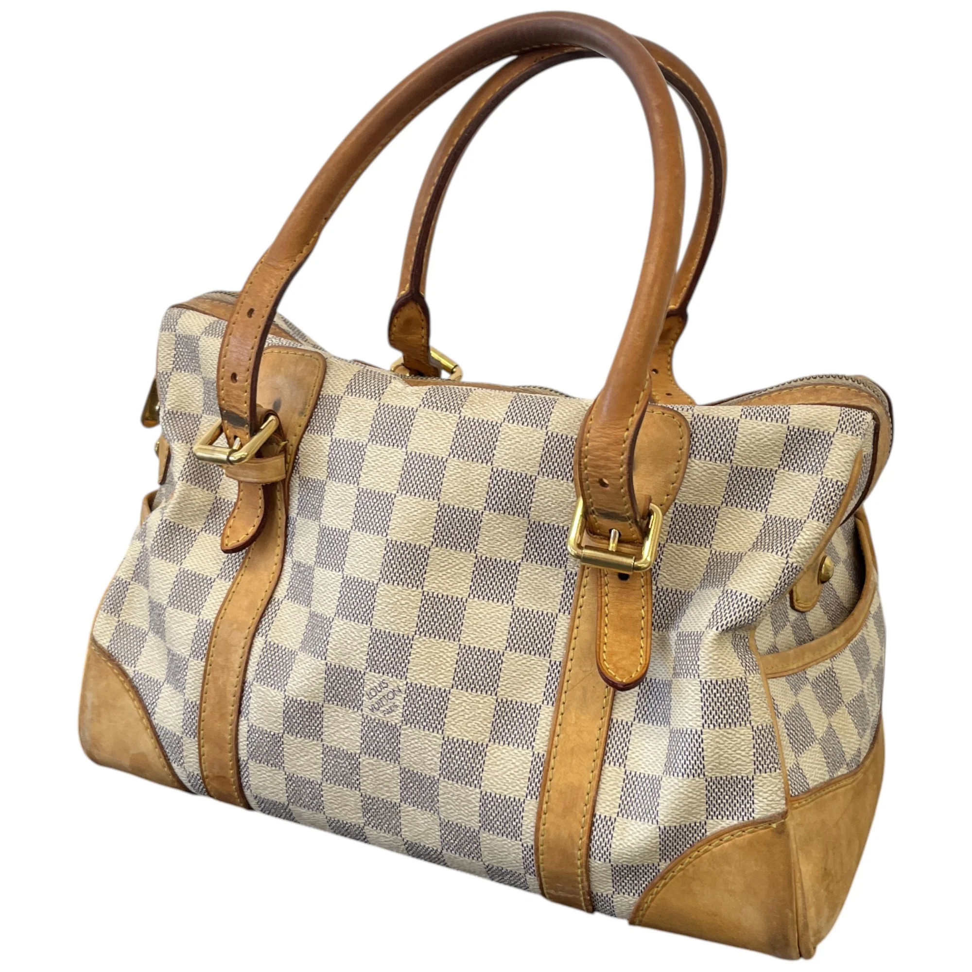 Women's Berkeley Damier Azur Bag Beige - Image 9