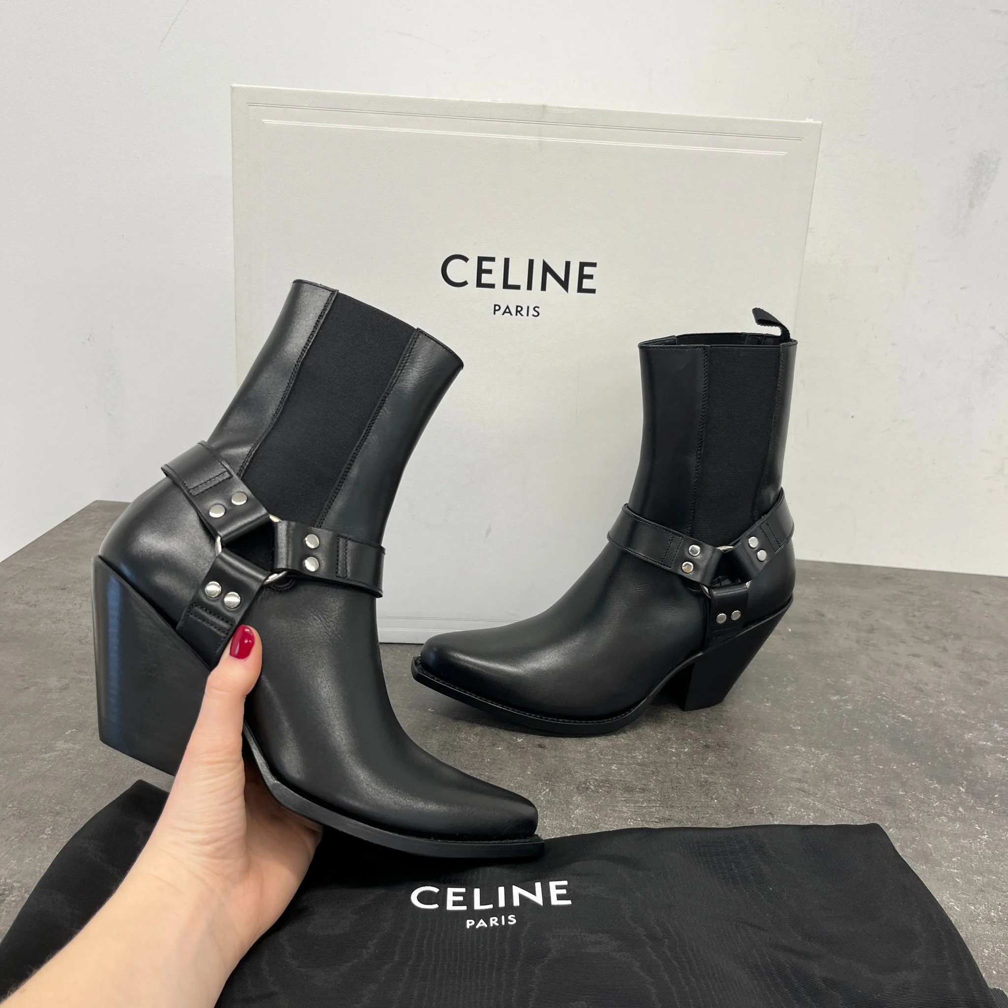 Women's Berlin Calfskin Boots Black Size EU 35 / UK 2 - Image 11
