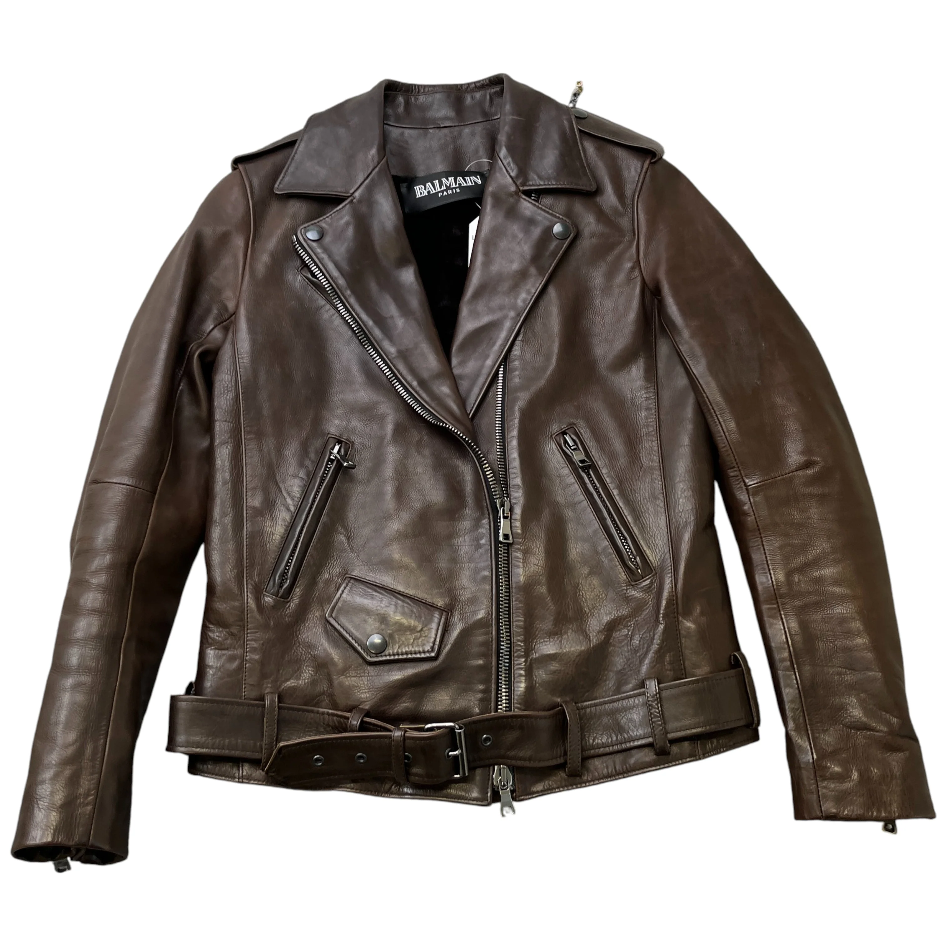 Women's Biker Sheering Lining Jacket Brown Size IT 38 / UK 6
