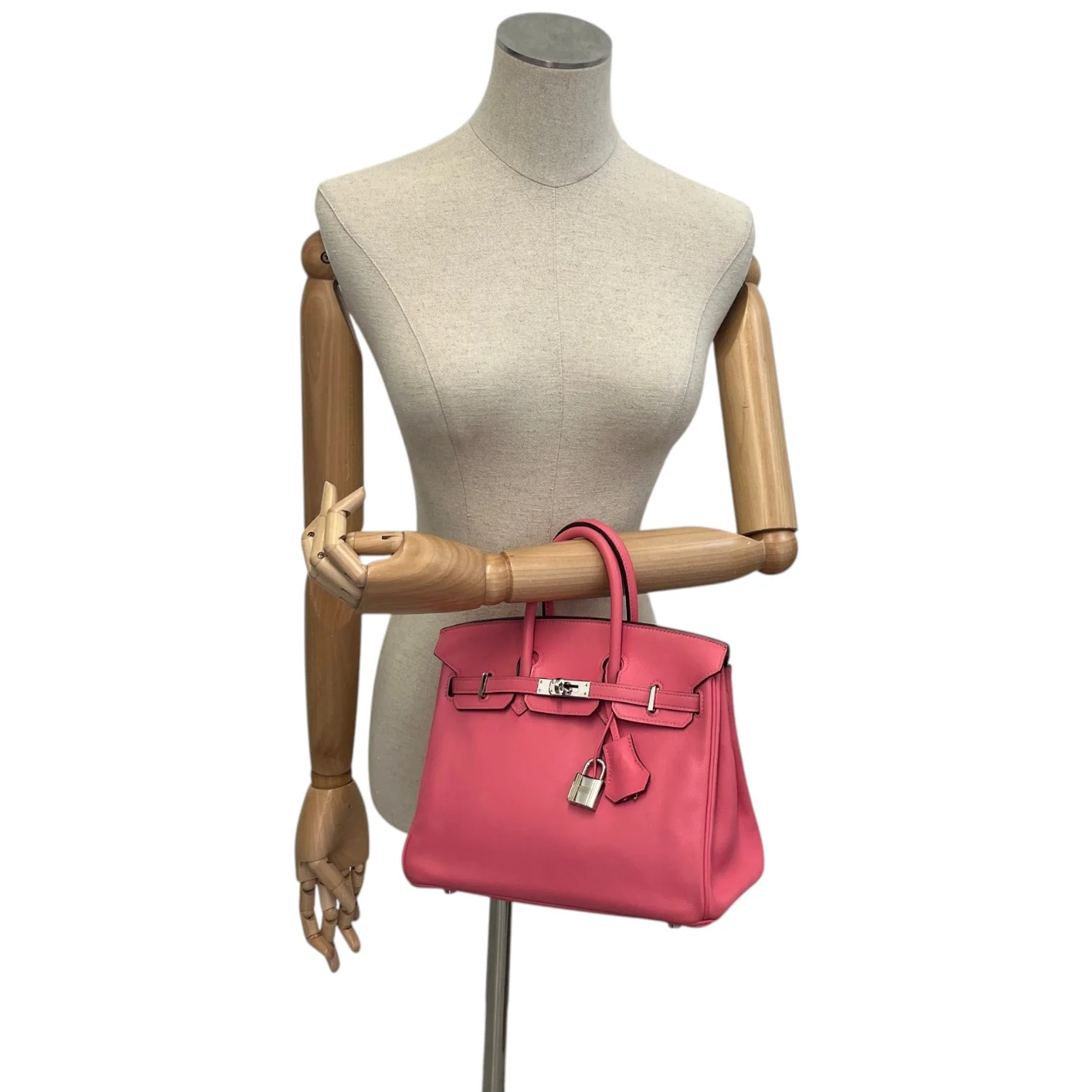 Women's Birkin 25 Rose Azalee Swift Palladium Hardware Bag Pink - Image 2
