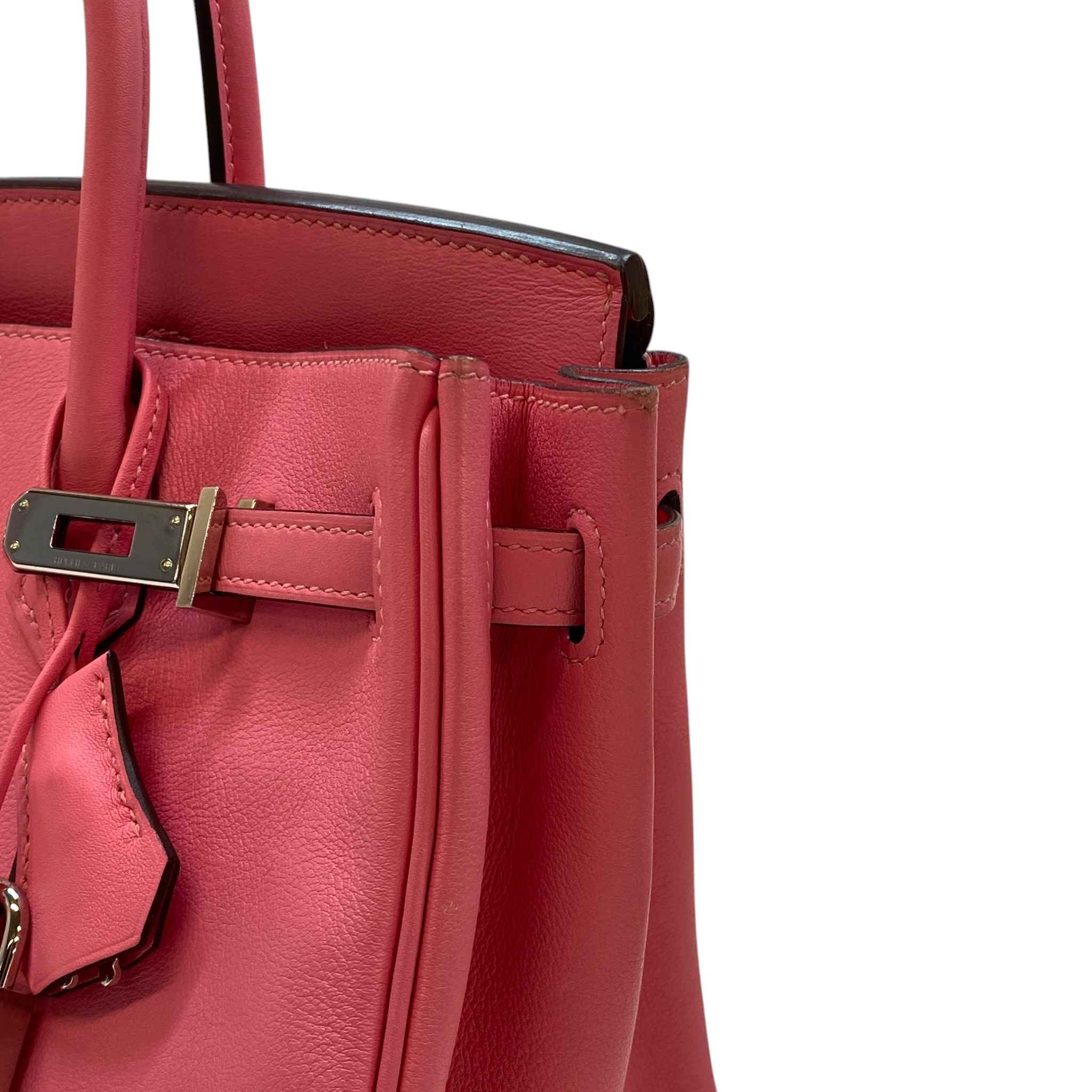 Women's Birkin 25 Rose Azalee Swift Palladium Hardware Bag Pink - Image 27