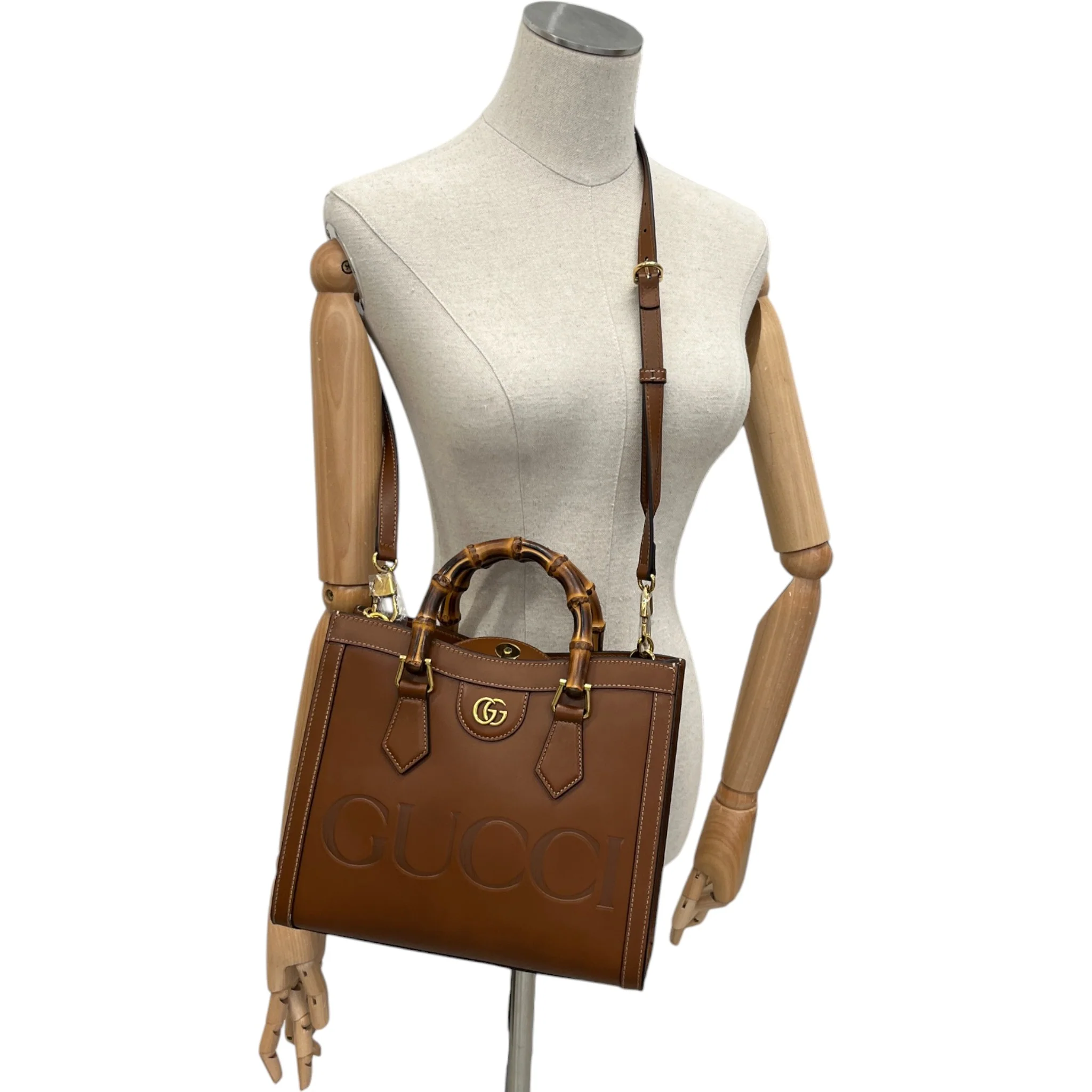 Women's Borsa Diana Bamboo Bag Brown - Image 2