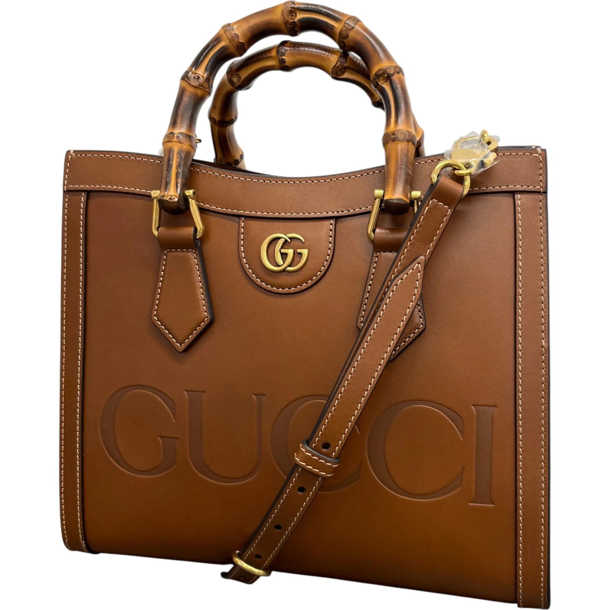 Women's Borsa Diana Bamboo Bag Brown - Image 5